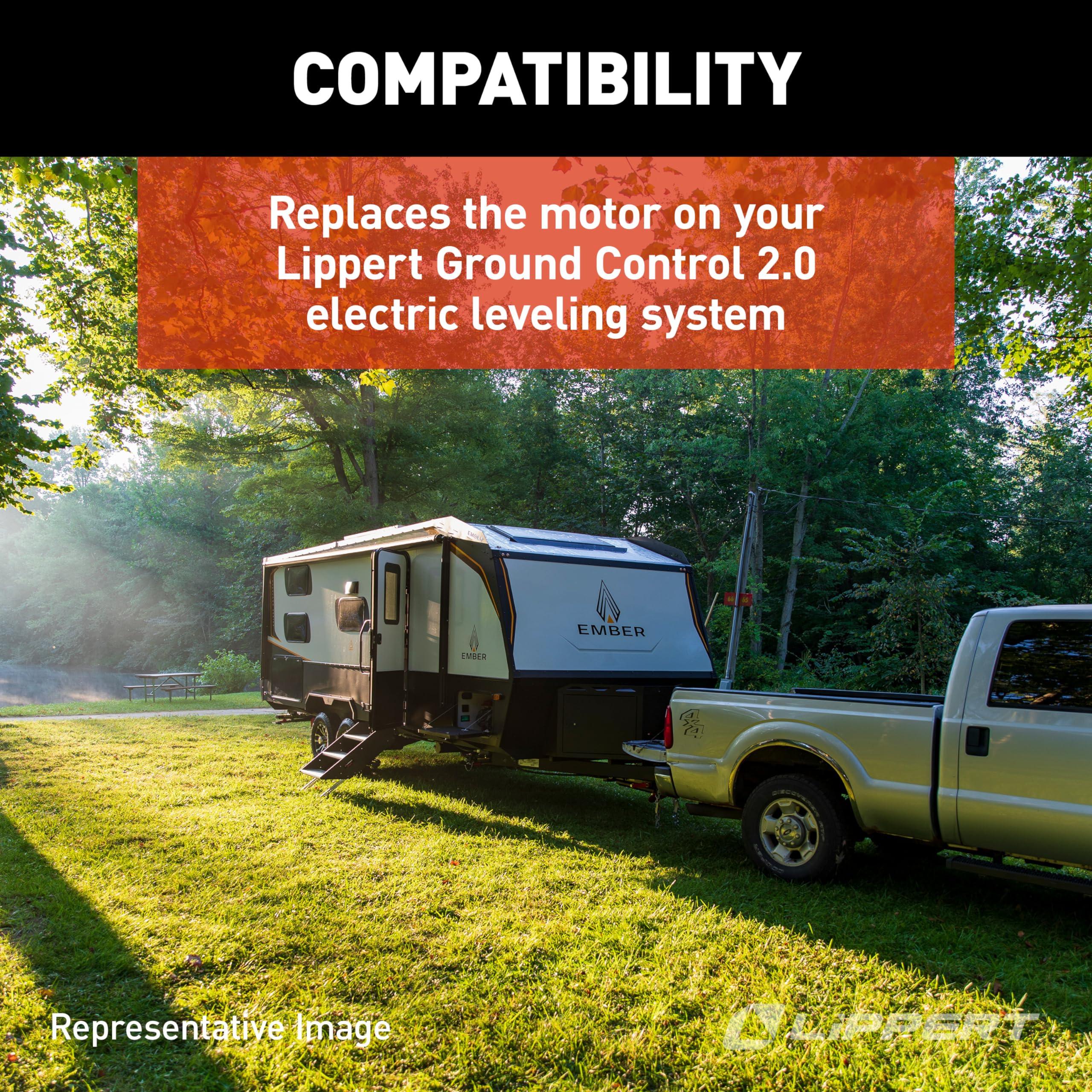 Lippert Replacement Ground Control 2.0 RV Electric Automatic Leveling System Heavy-Duty Drive Motor with Clutch, 5,430 RPM - 241795