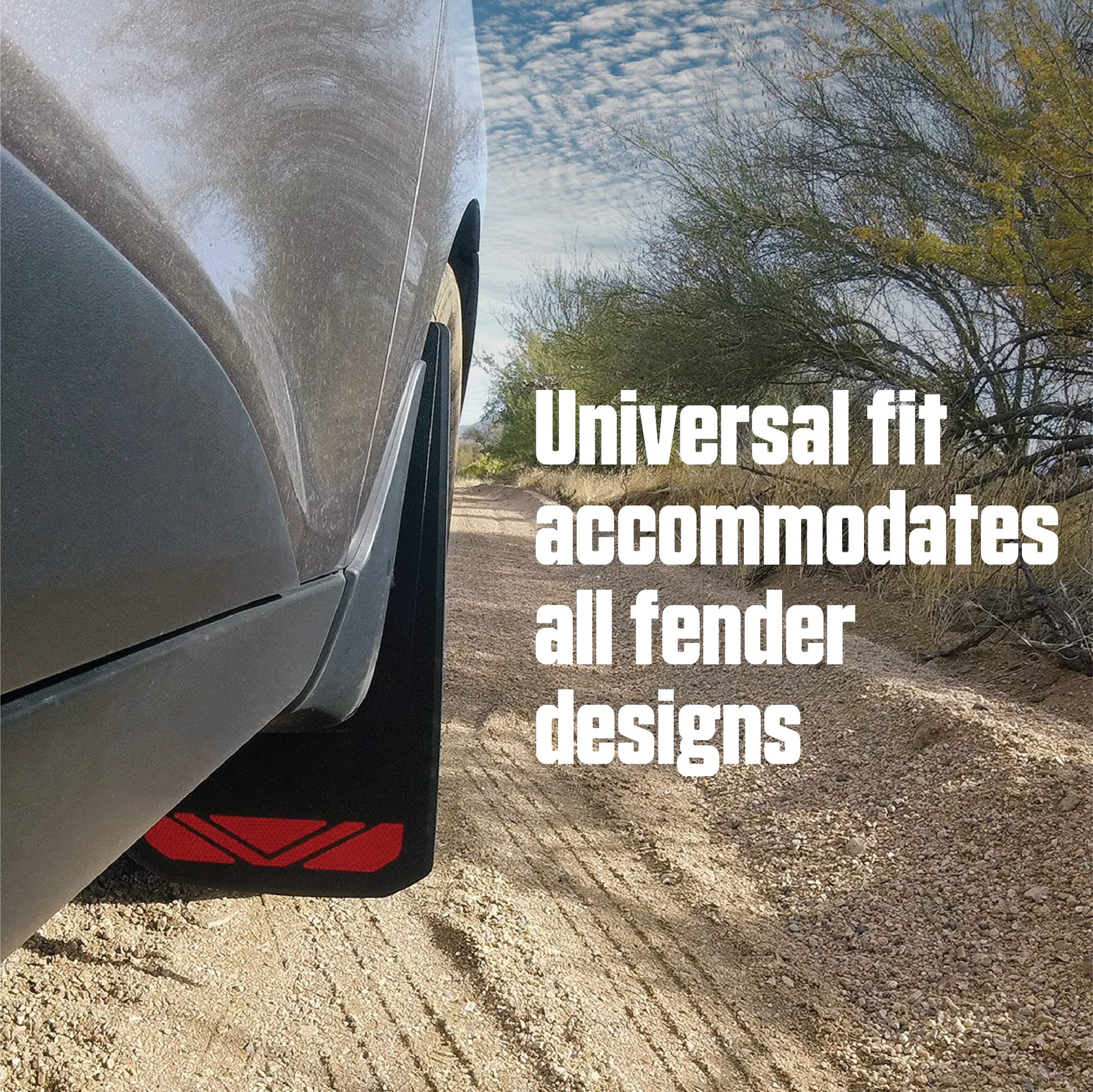 RoadSport 4326 Universal Fit 'C' Series Premiere Splash Guard (Black with Red Prism; 18" Height x 10-3/8" Wide)