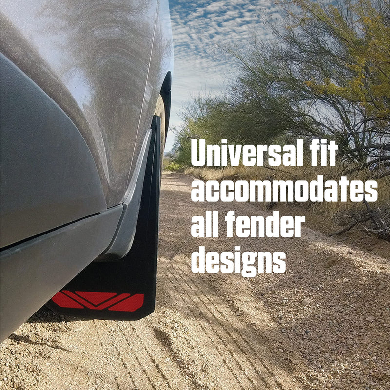 RoadSport 4326 Universal Fit 'C' Series Premiere Splash Guard (Black with Red Prism; 18" Height x 10-3/8" Wide)