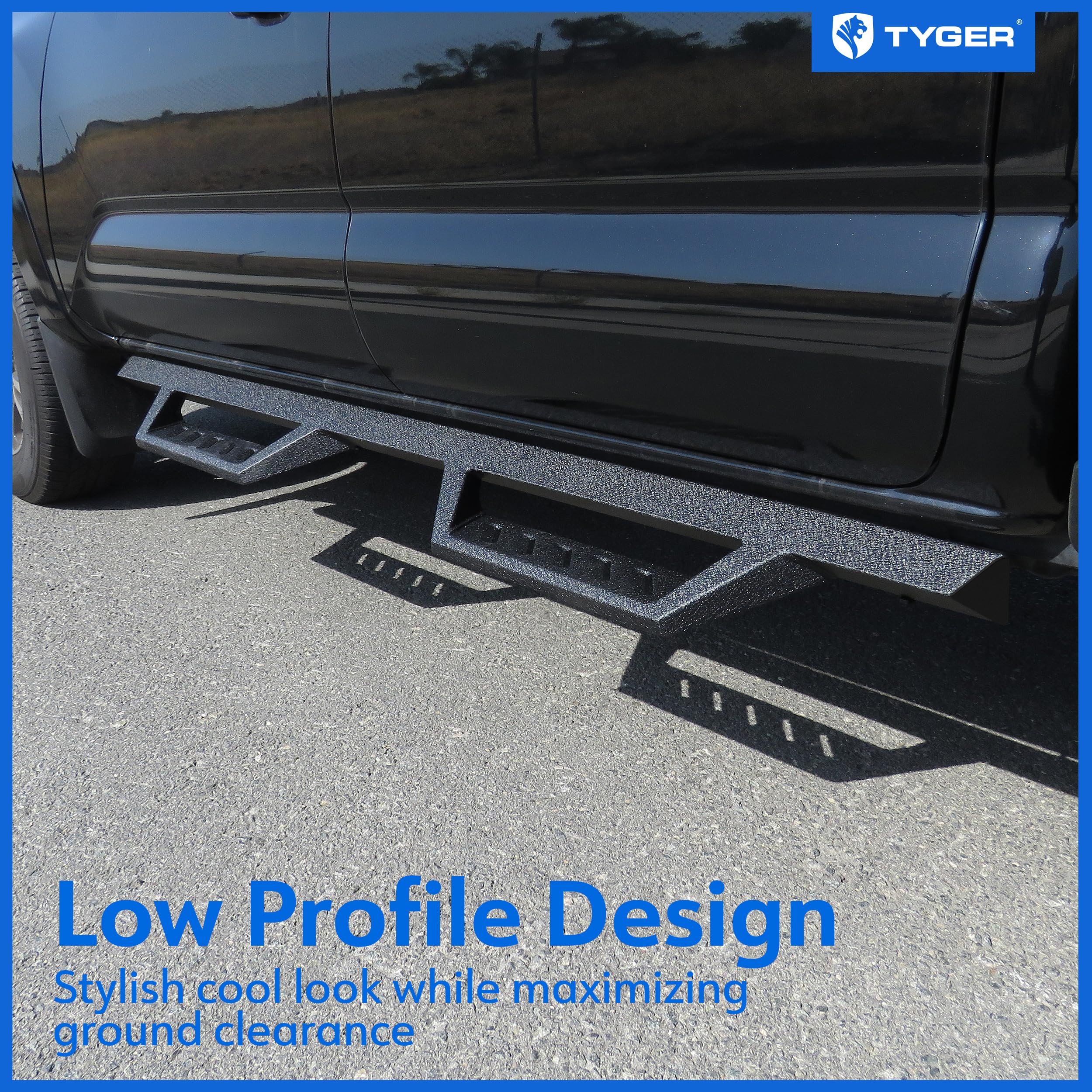 Tyger Auto LanderX Running Board | Compatible with 2005-2023 Toyota Tacoma | Double Cab | TG-LX3T82338 | Drop Step Side Step Rail Nerf Bars