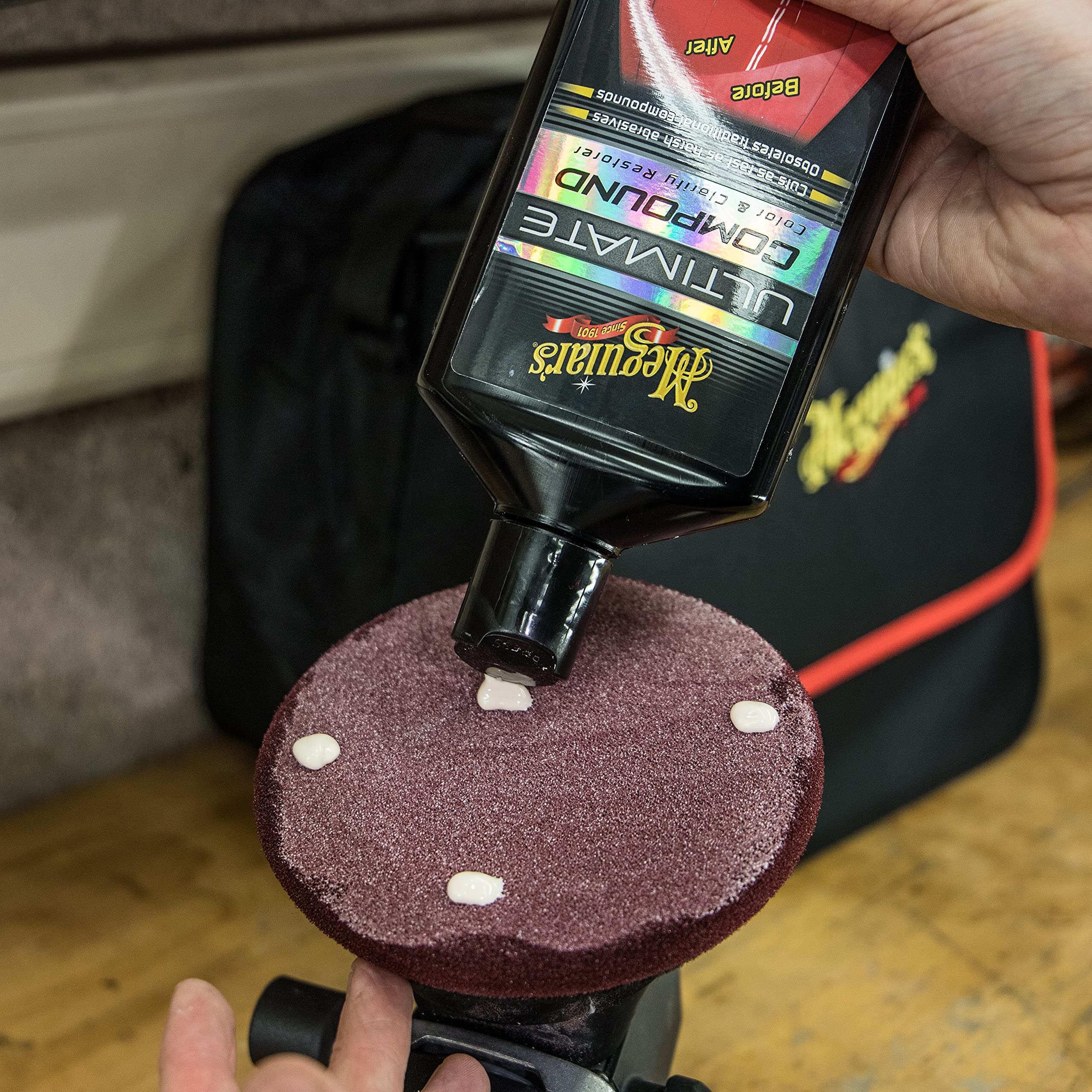 6” Meguiar's Soft Buff DA Foam Cutting Disc DFC6 - Hook and Loop Pad for Use with a 6” DA Backing Plate, Dual Action Polisher, and Compound for Paint Defect Removal