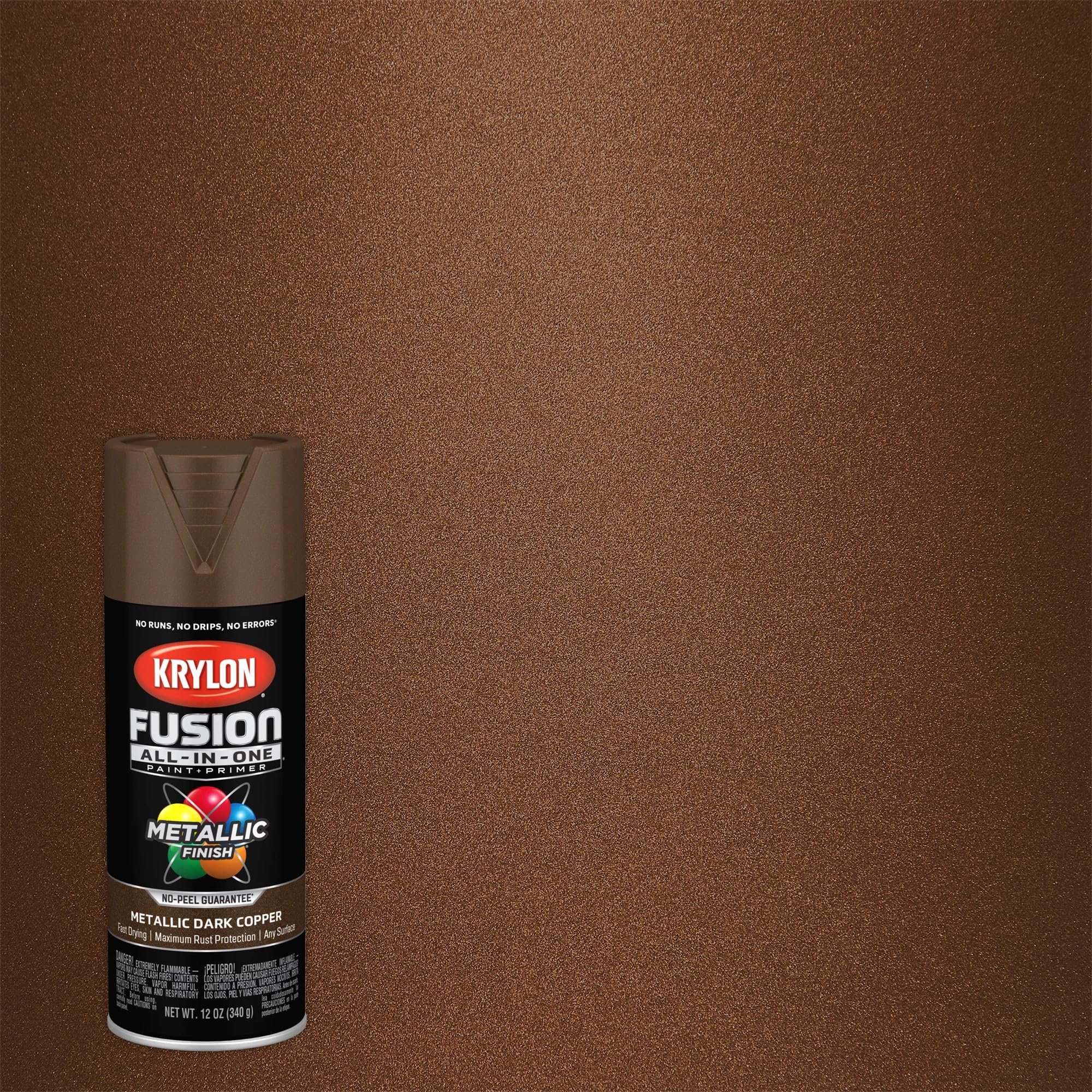 Krylon All-In-One Adhesive Spray Paint for Indoor/Outdoor Use, 12 oz, Dark Cooper