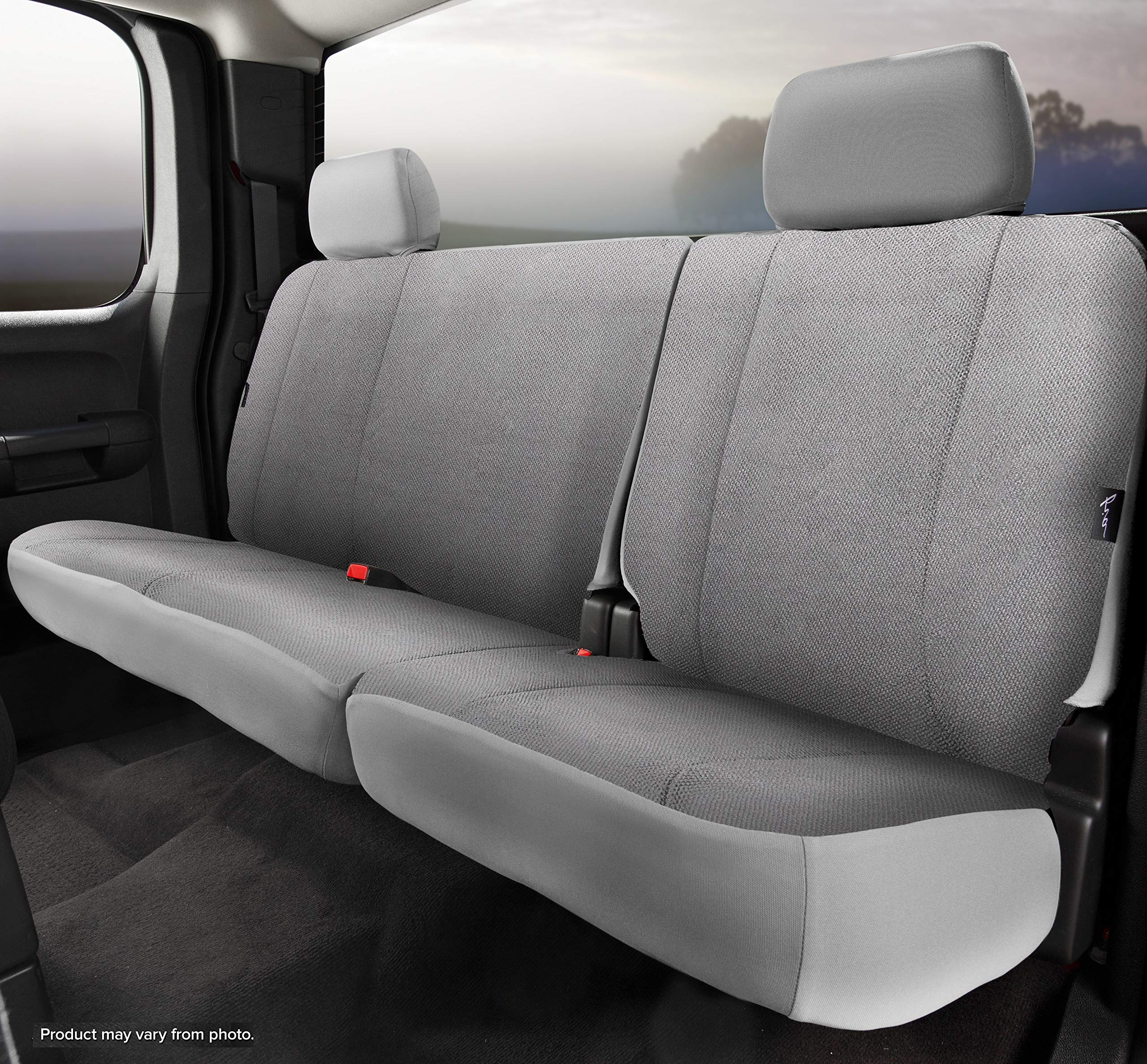 Gray Fia TRS42-76 Custom Fit Rear Seat Cover Split Seat 40/60 - Saddle Blanket (Solid Gray)