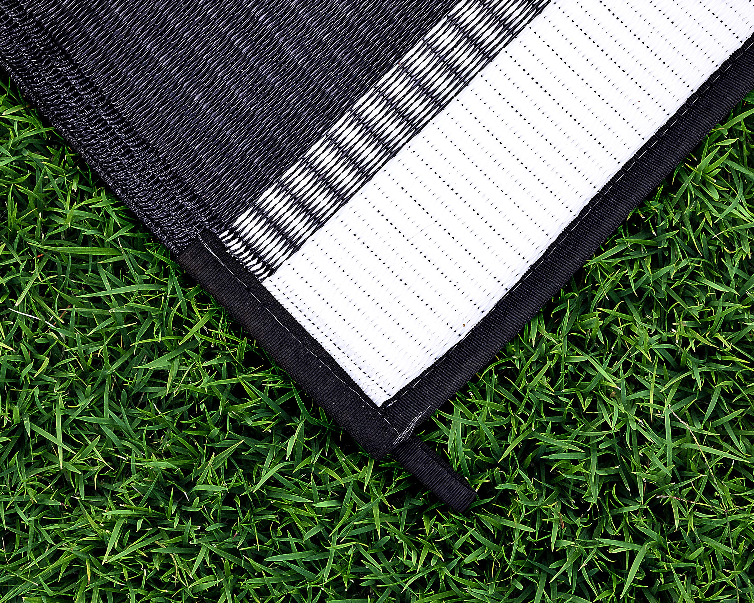 Awning Camco Leisure Mat-Charcoal Stripe 6' X 9' 42873