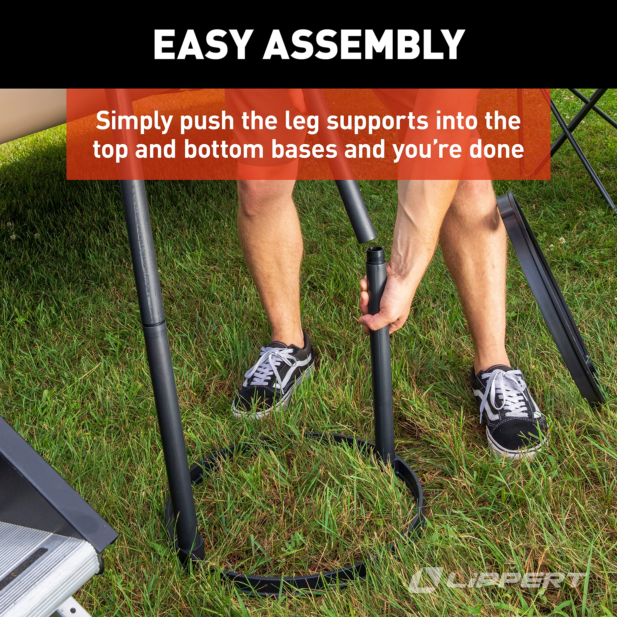 Lippert Trash Bag Holder Portable and Collapsible, Holds 13 Gallon Bags, Easy to Assemble, Perfect for Camping, Boating, Tailgating and Yardwork - 2022105716