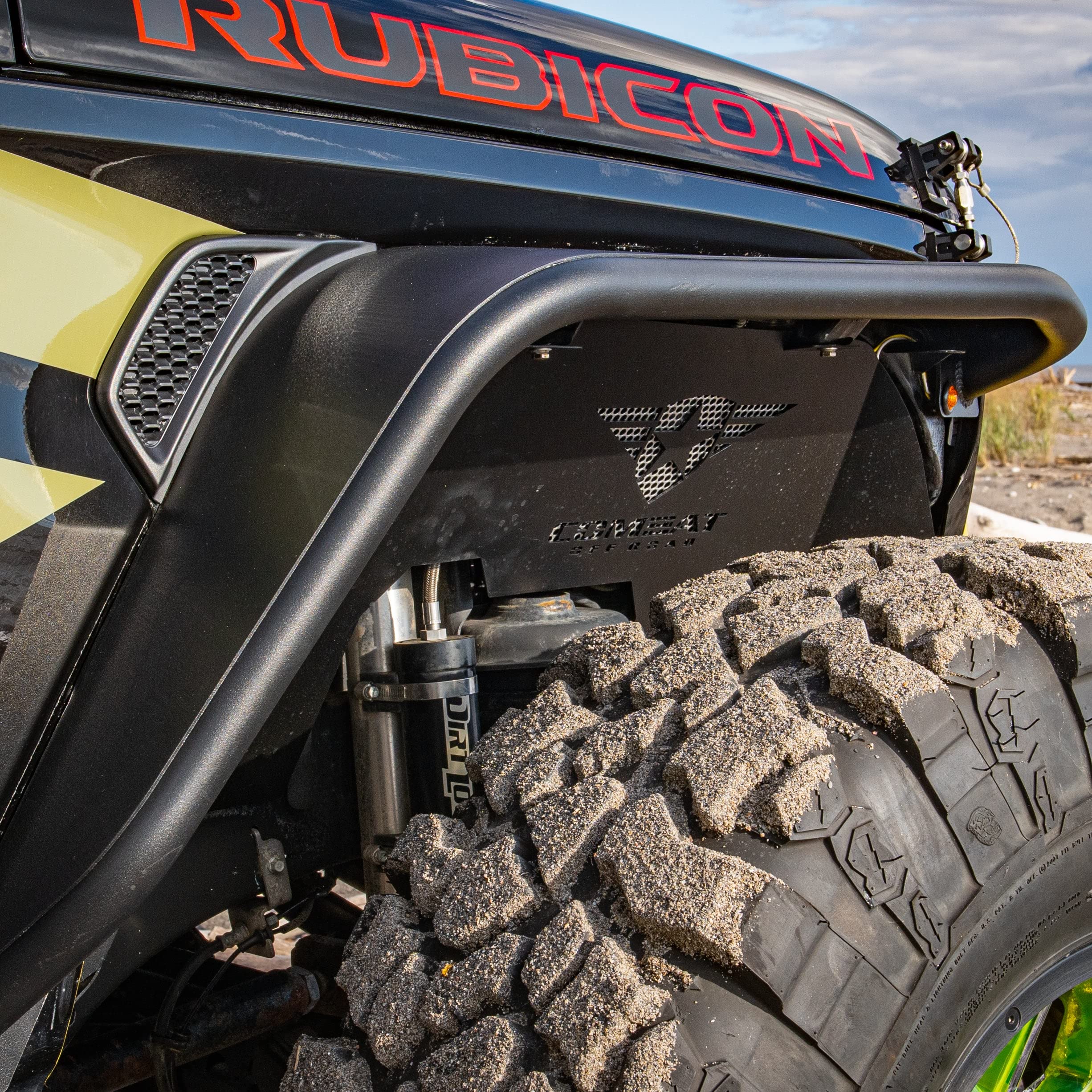 Combat Off Road Full Assault Aluminum Black Fender Kit - Front compatible with Jeep JL/JLU - Includes LED Marker/Signal Lights