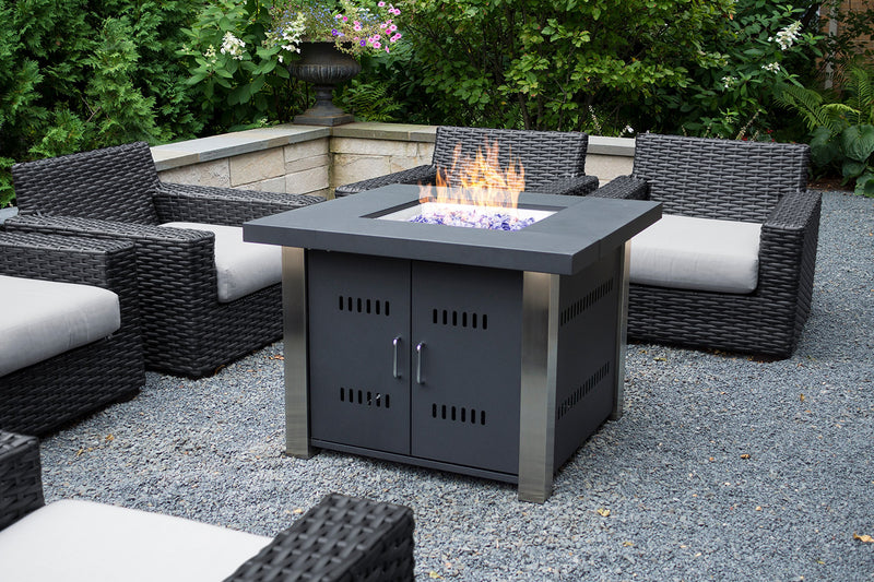 Montreal Square Gas Fire Pit Table, Pleasant Hearth OFG901T, 38"