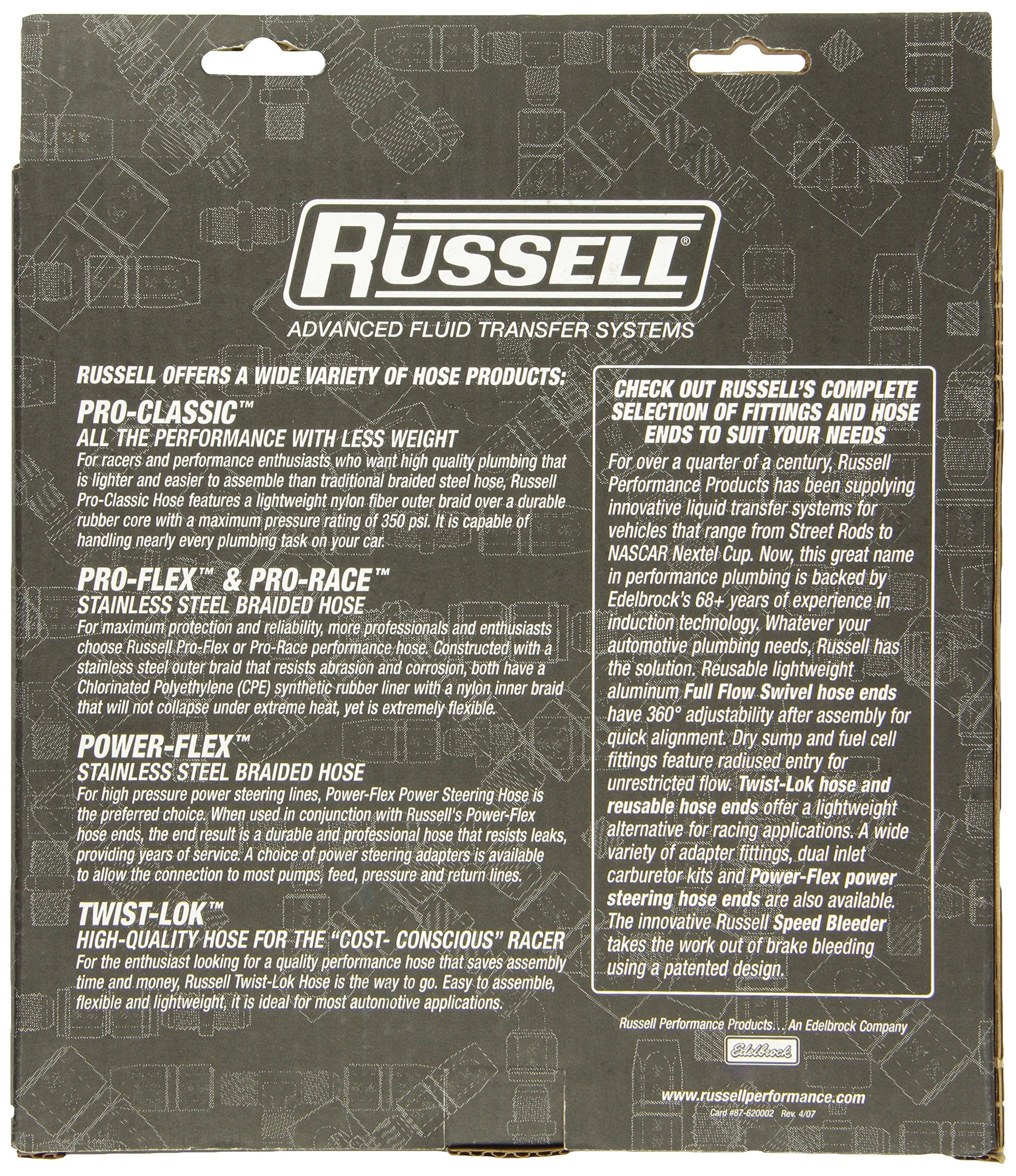 632620-6 Edelbrock/Russell PowerFlex AN Power Steering Hose - 10 Feet