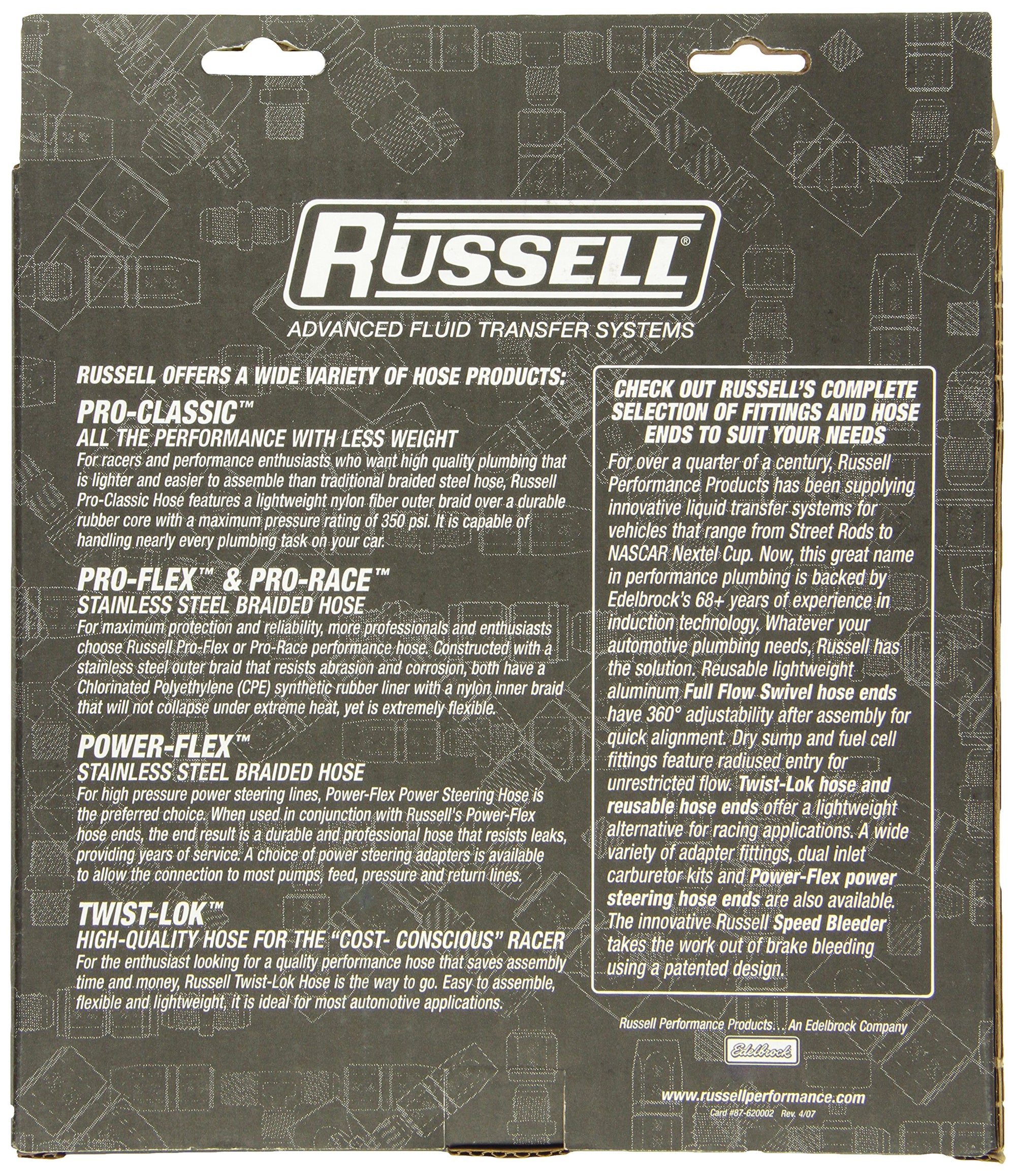 632620-6 Edelbrock/Russell PowerFlex AN Power Steering Hose - 10 Feet