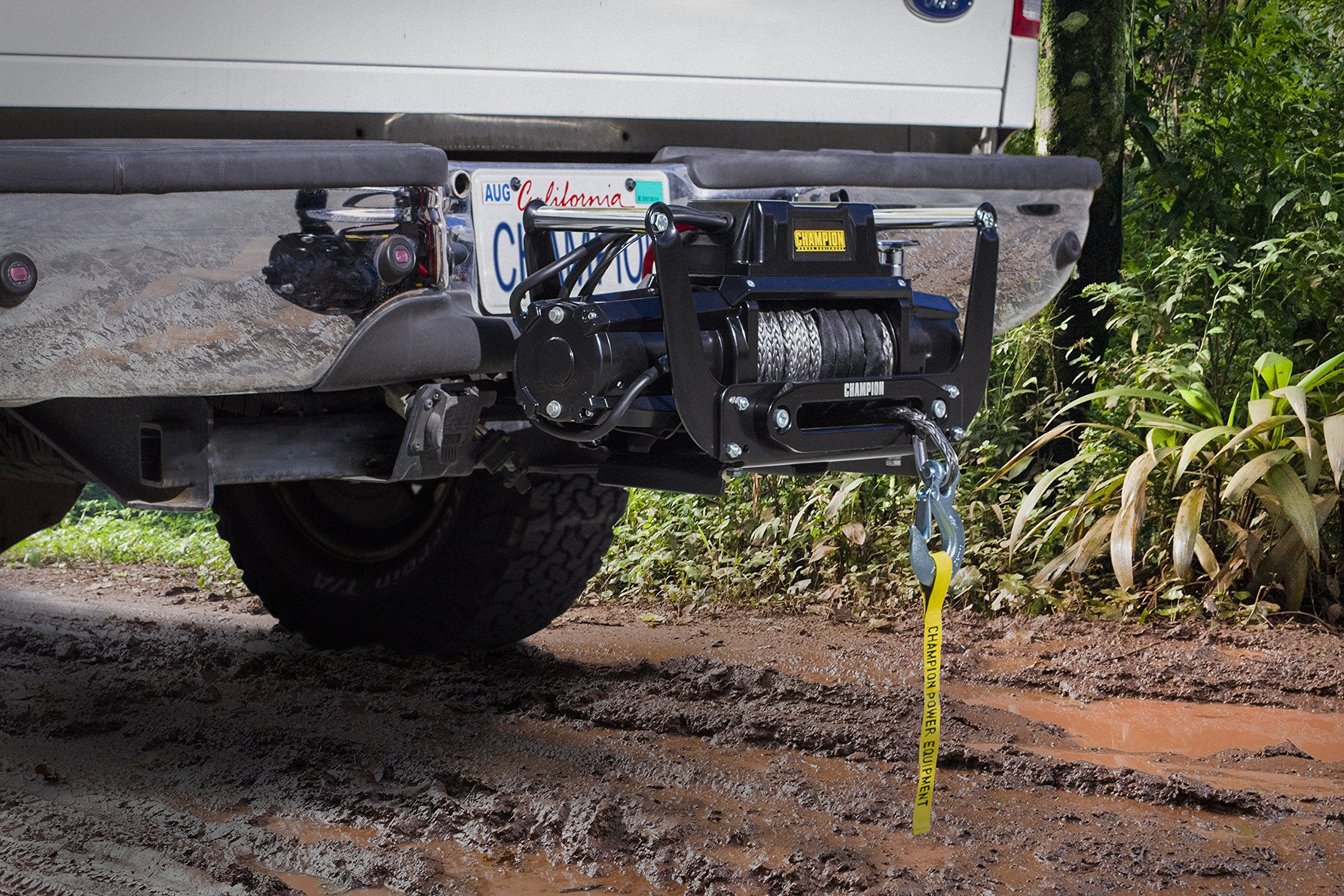 12,000-lb. Champion Power Equipment Truck/SUV Synthetic Rope Winch Kit with Speed Mount