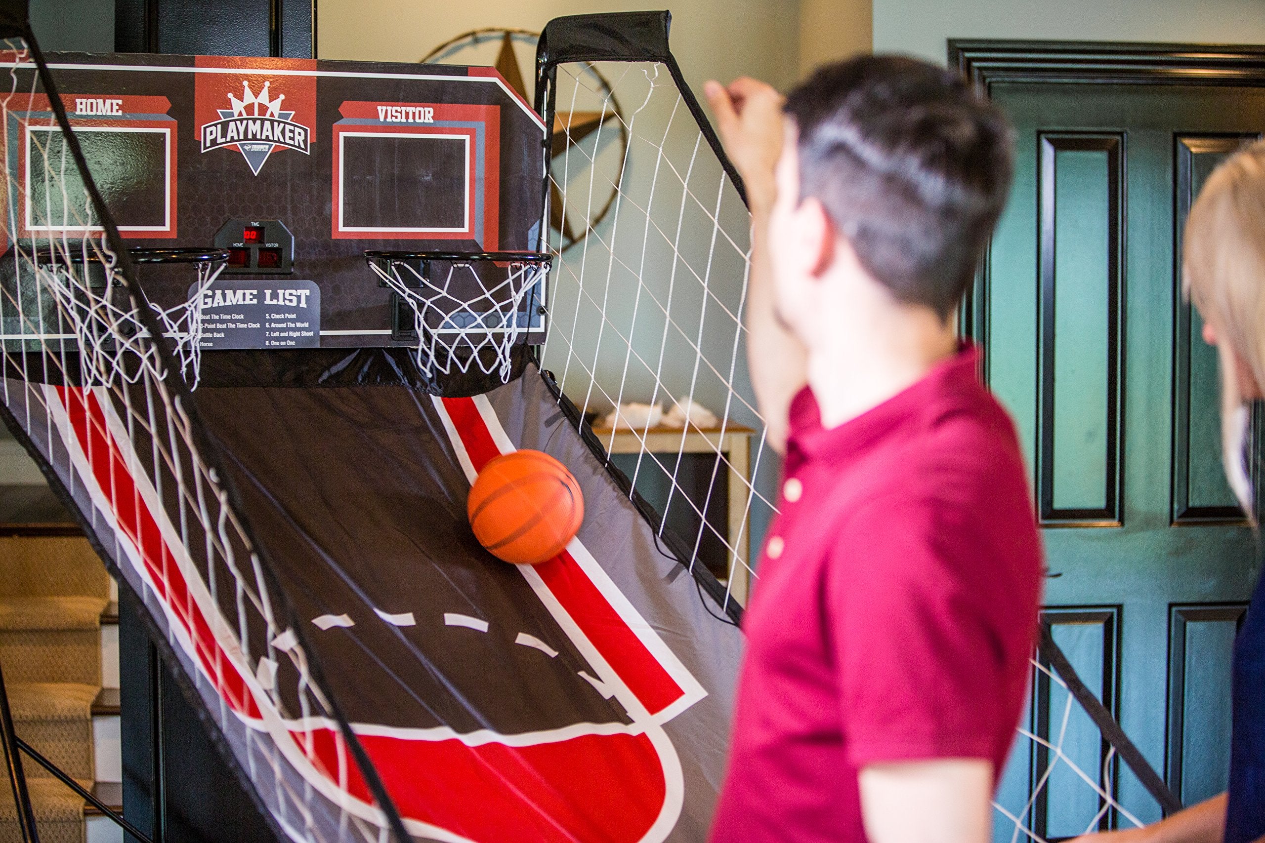 Play Maker TRIUMPH SPORTS USA Double Shootout Basketball Game Includes 4 Game-Ready Basketballs and Air Pump and Needle
