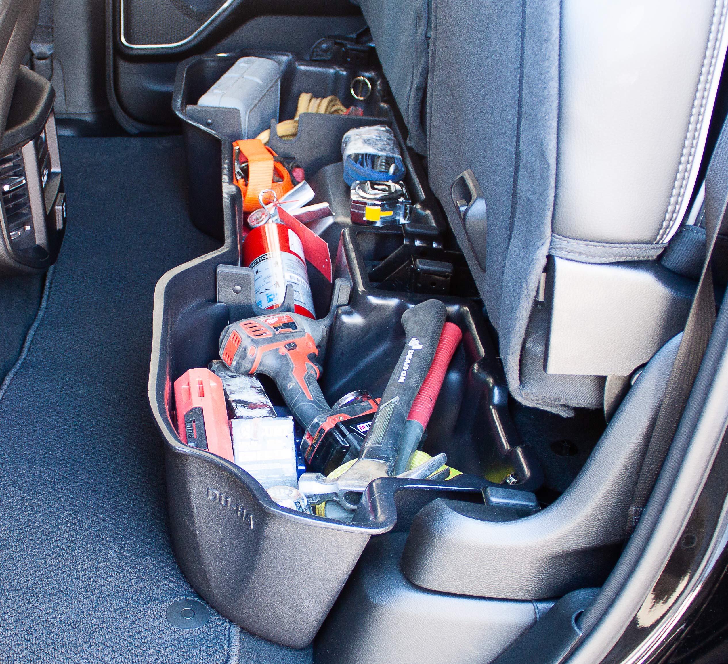 Under Seat Storage DuHa 30104 fits 2019-2026 Ram 1500 Quad Cab (New Body Style) | Black Heavy Duty Back Seat Organizer | Easy Installation | Seamless Integration
