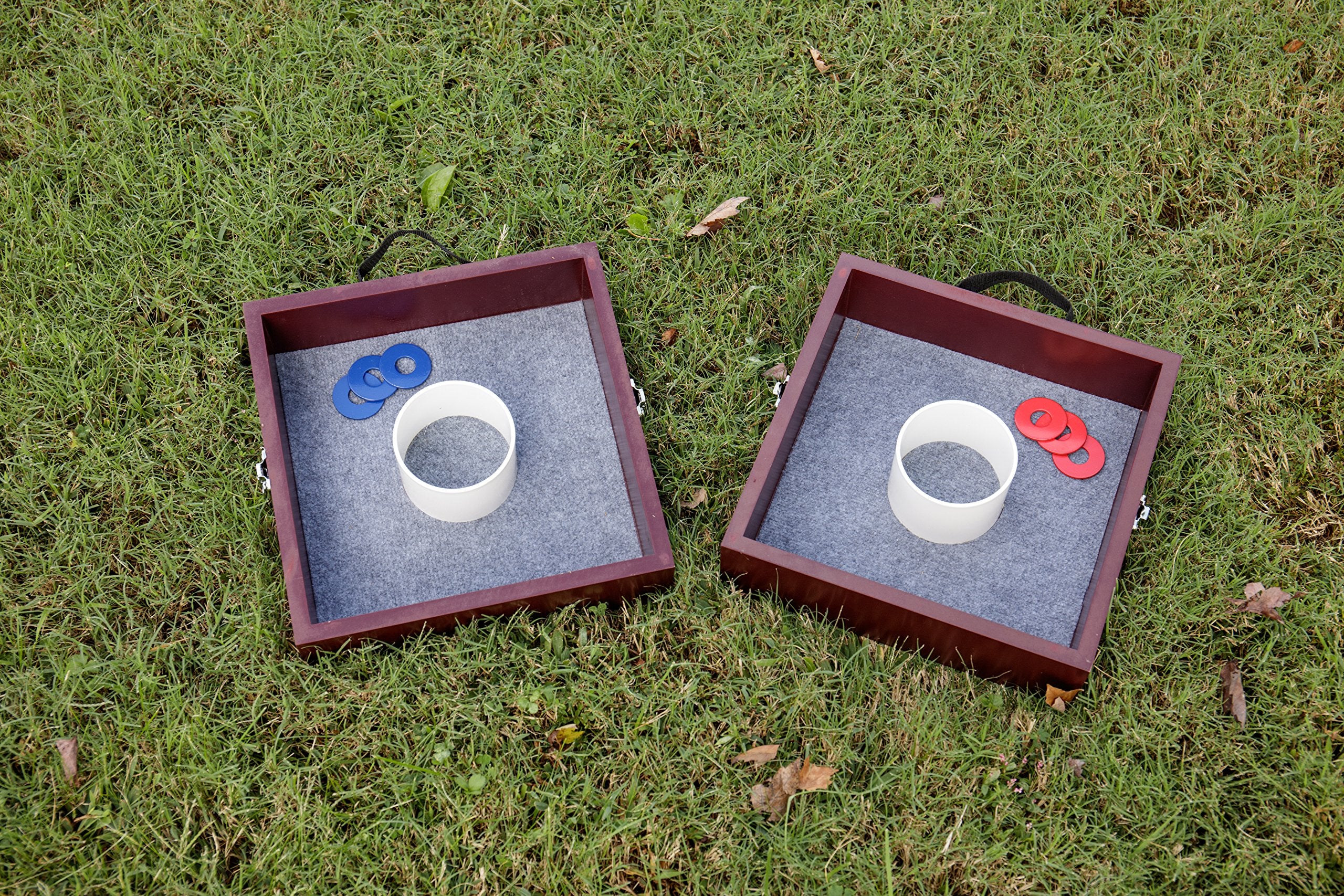 Premium Triumph Washer Toss Game - Includes 2 Felt-Lined Washer Boxes and Steel Washers