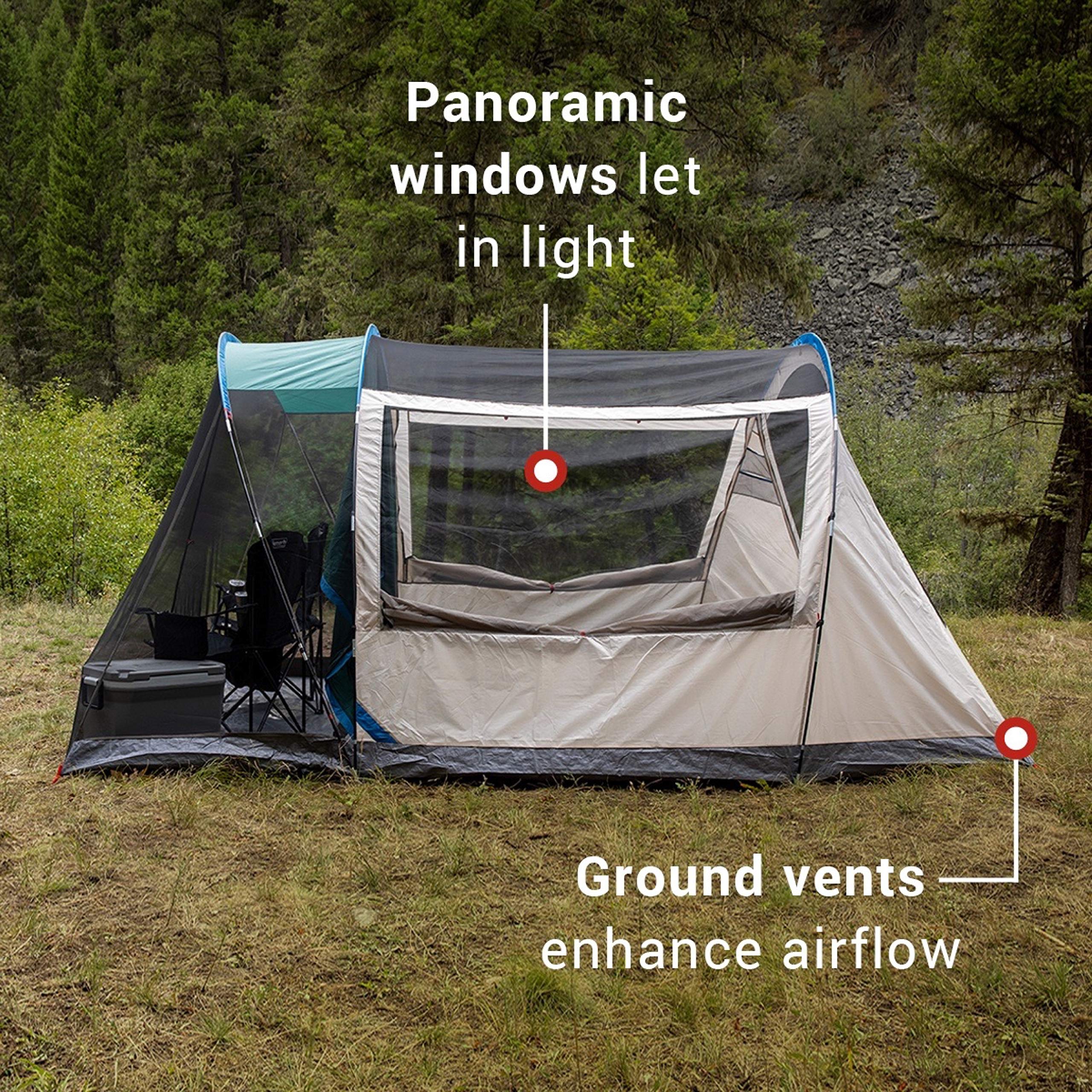 Coleman Camping Tent with Screened Porch, 4/6 Person Weatherproof Cabin Tent with Enclosed Option, Includes Rainfly, Carry Bag, Extra Storage, and 10 Minute Setup