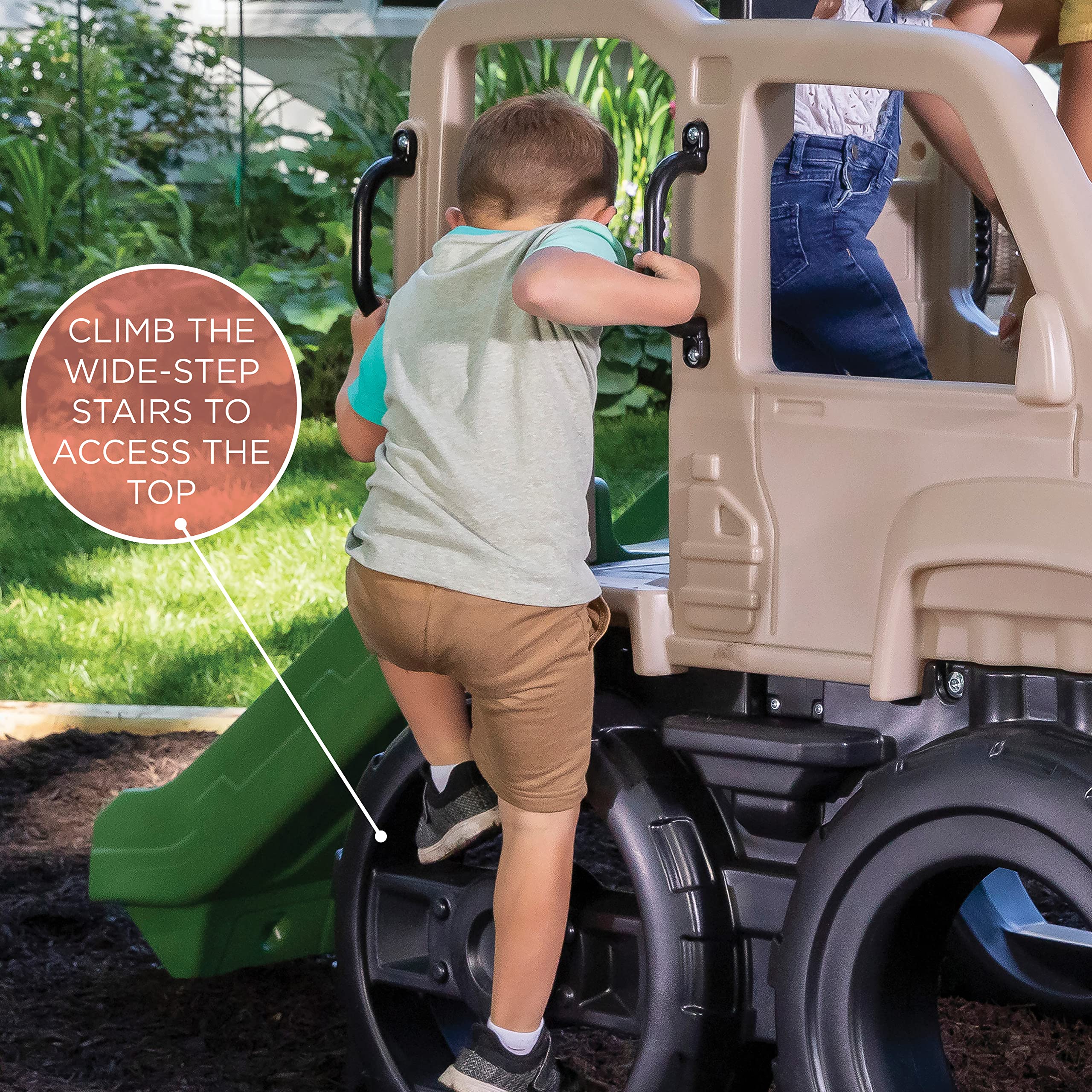 Step2 Kids Outdoor Playset, Truck Climber, Backyard Playground Set, Slide & Climbing Wall, Outside Jungle Gym, for Toddlers 2-5 Years Old