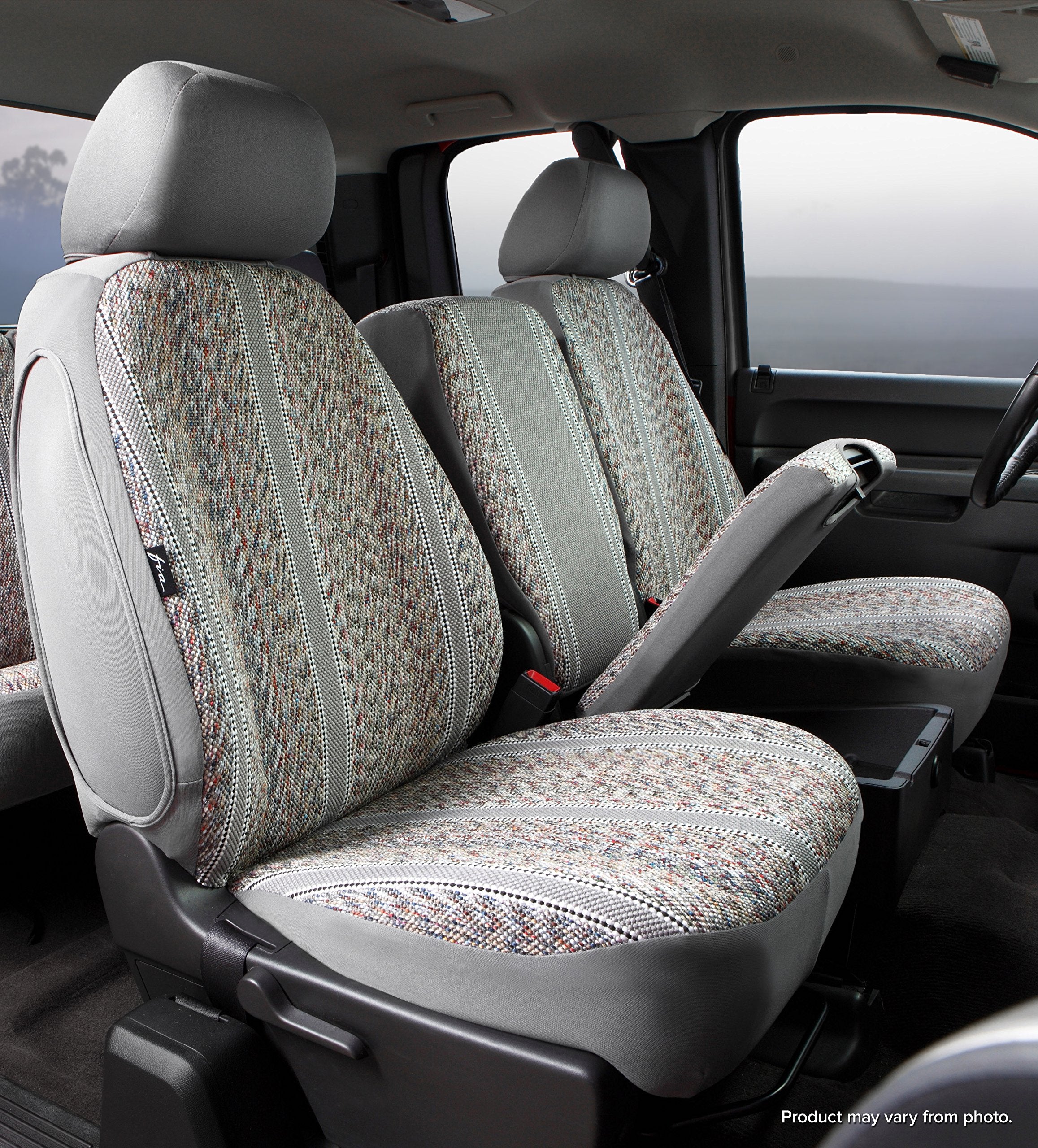 Fia Custom Fit TR47-36 GRAY Front Seat Cover Split Seat 40/20/40 - Saddle Blanket, (Gray)
