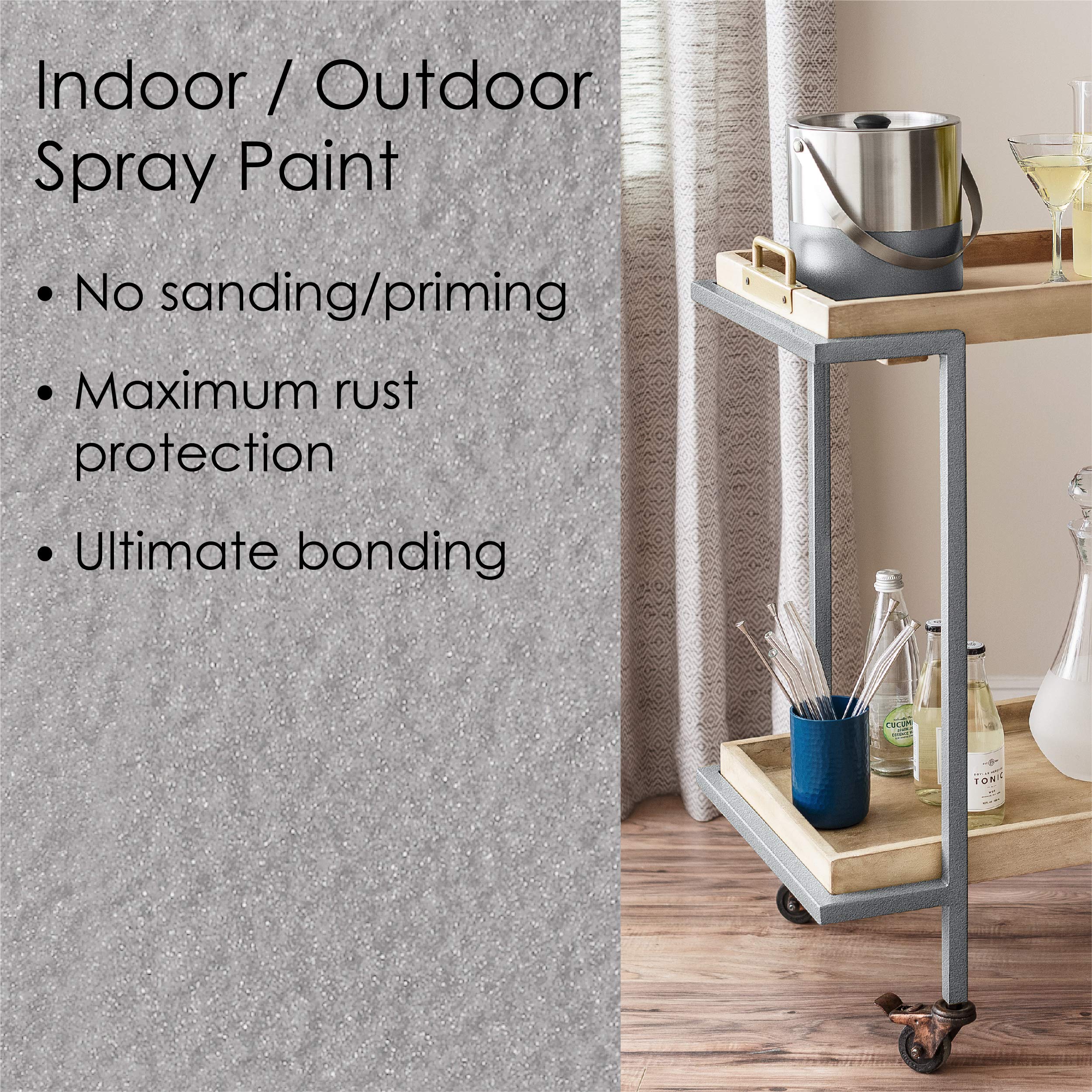 Krylon All-In-One Adhesive Hammered Finish Spray Paint for Use Indoor/Outdoor, 12 oz, Silver