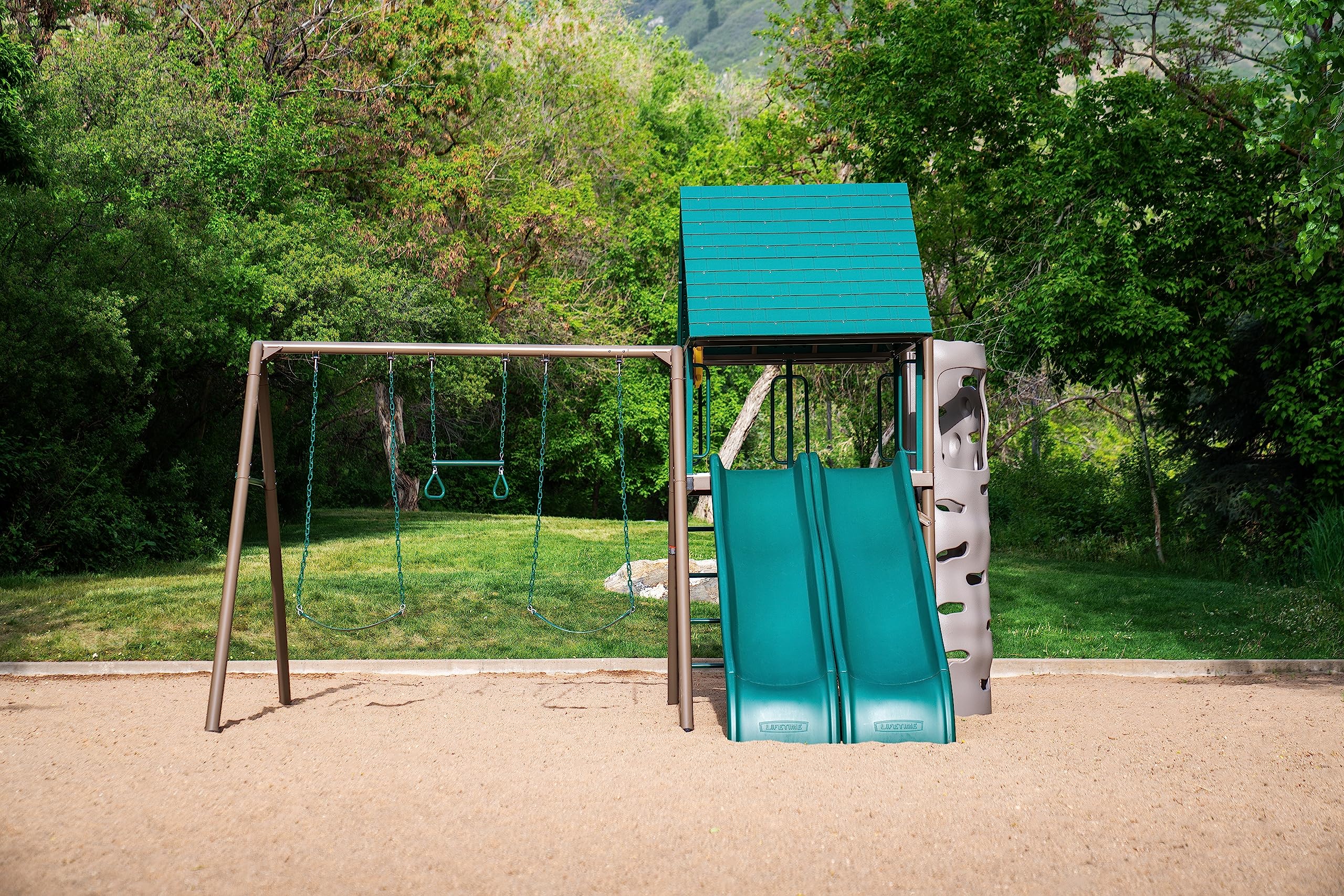 Big Stuff Lifetime Two-Slide Swing Set Playset
