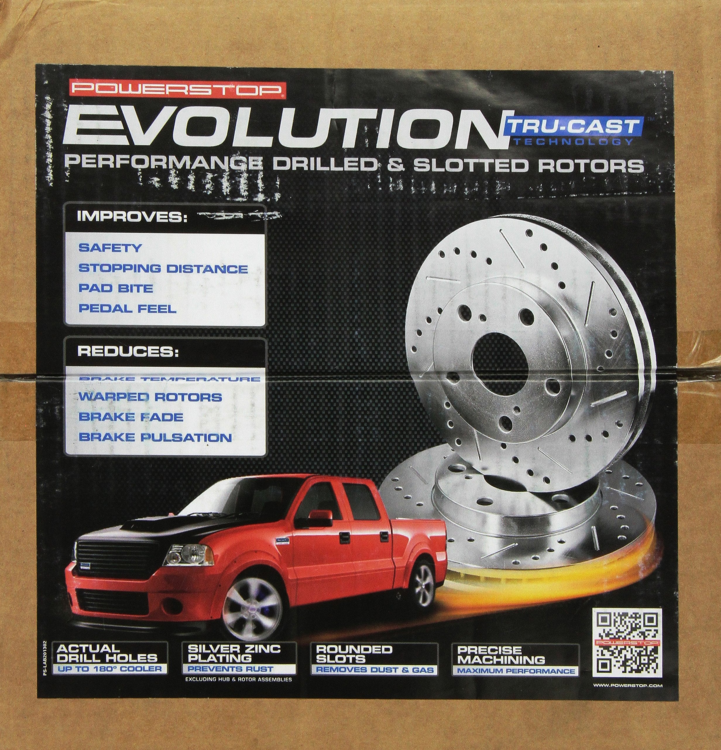Power Stop Rear JBR799XPR Drilled & Slotted Evolution Rotor Pair For Acura CL 1998-1999, Honda Accord 1998-2002 [Model Specific]