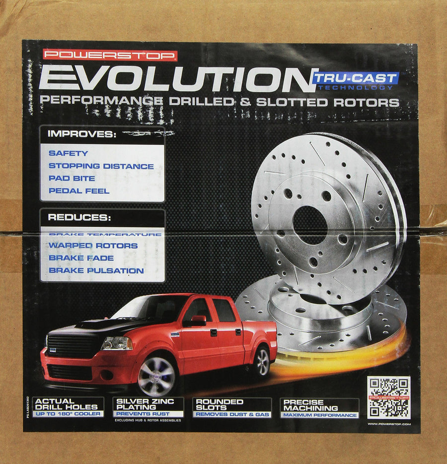 Power Stop Rear JBR799XPR Drilled & Slotted Evolution Rotor Pair For Acura CL 1998-1999, Honda Accord 1998-2002 [Model Specific]