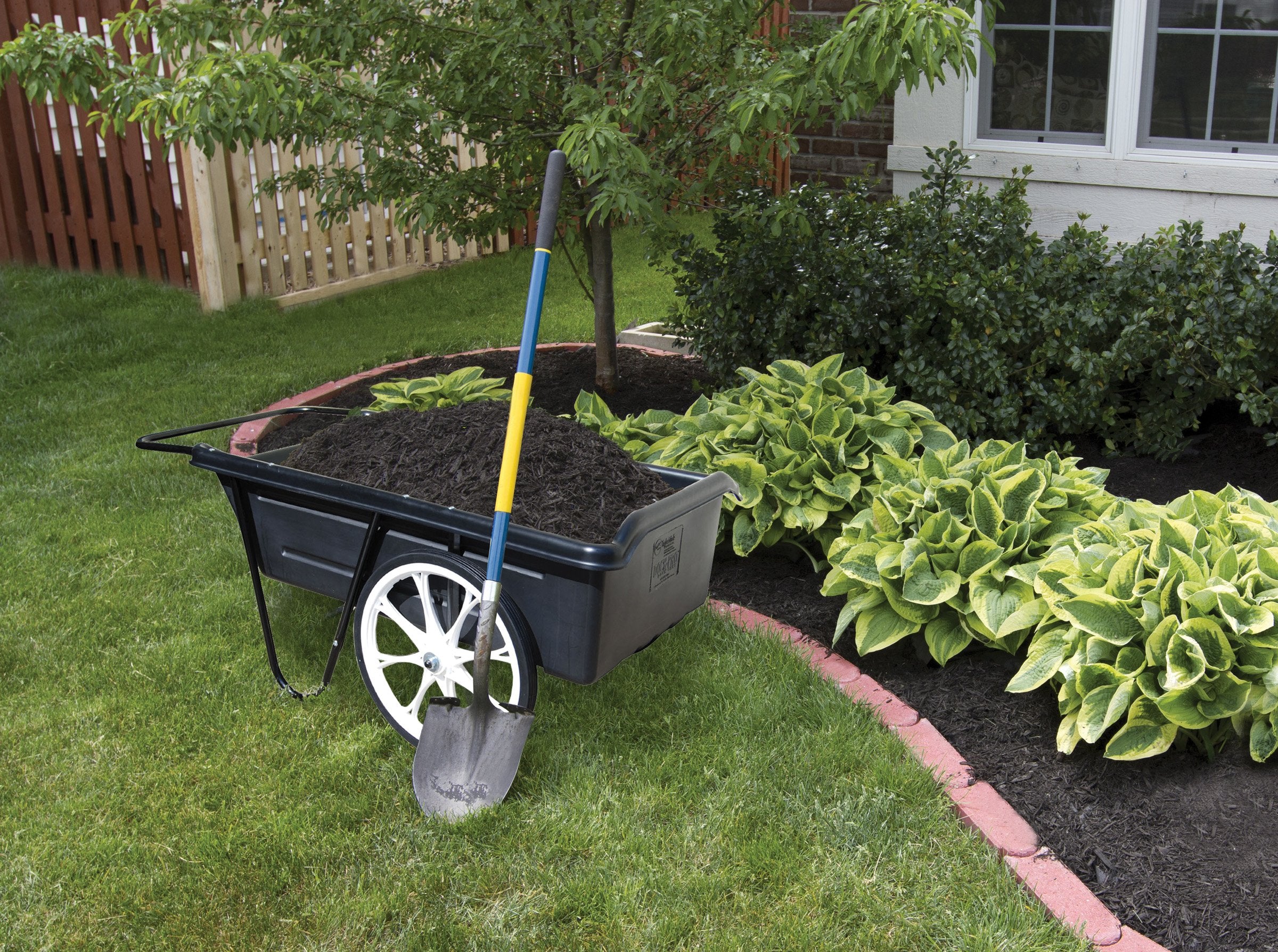 Dock Pro Taylor Made Dock Cart, 47 x 23 x 13-Inch, Ergonomic, Curved Handle, Marine Plastic Rim Wheels, 7 Cubic Feet, 300 lbs. Capacity, Hand Wheelbarrow for Garden, Landscape, Yard, Cargo - 1060