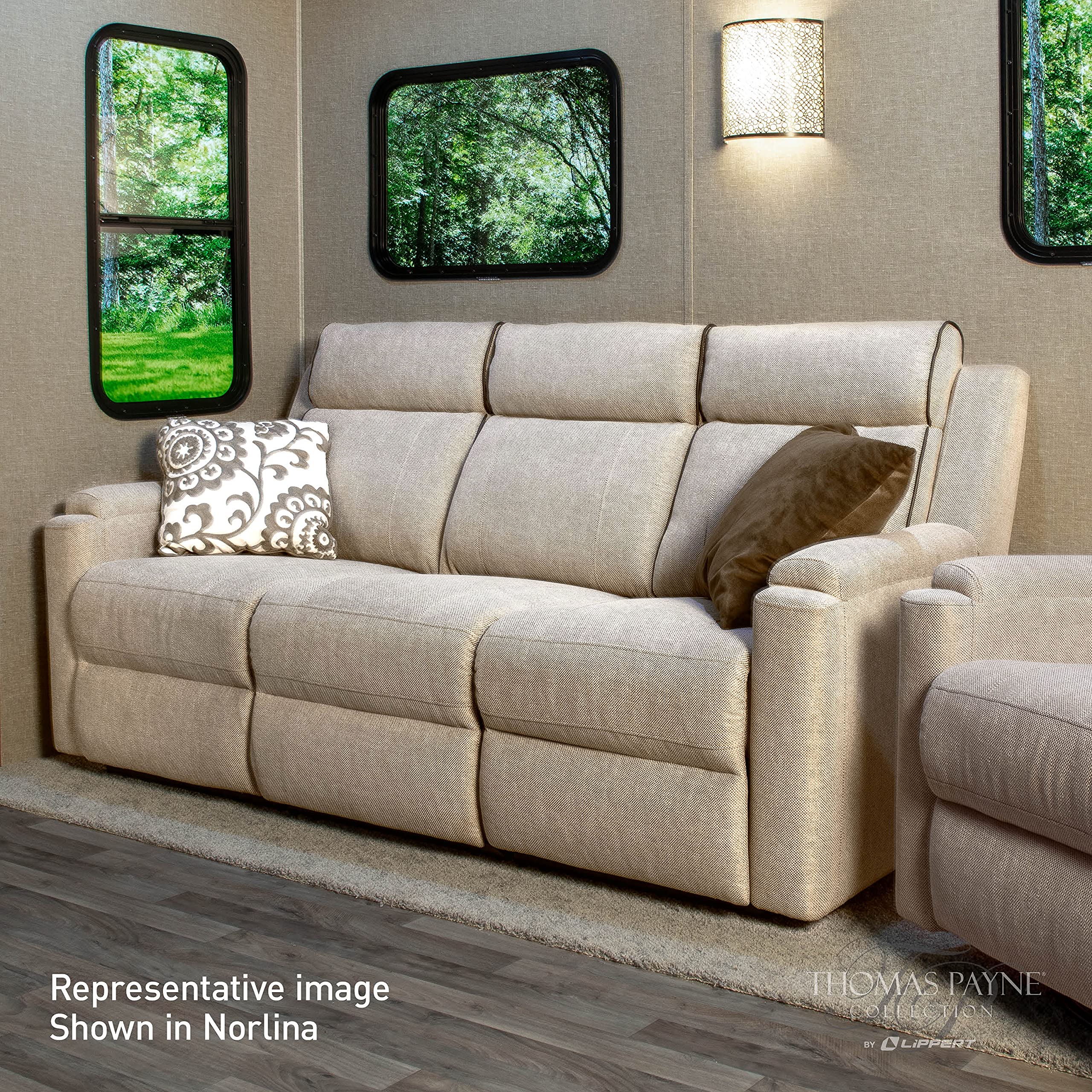 Thomas Payne Theater Seating Heritage Series Collection Armless Recliner for 5th Wheel RVs, Travel Trailers and Motorhomes, Norlina