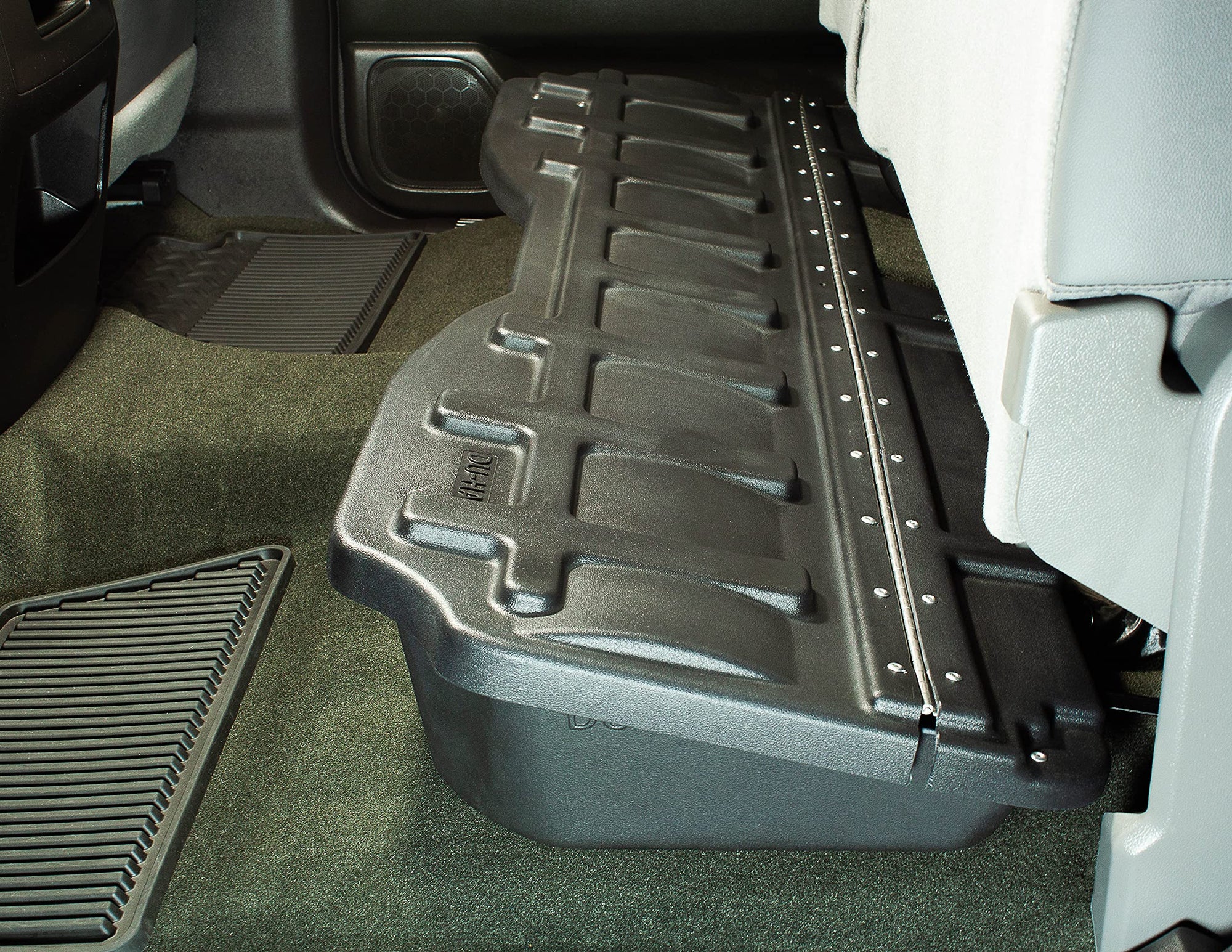 Lockable DU-HA Under Seat Storage fits 2014-2018 Chevy Silverado/GMC Sierra Light Duty Crew Cab & 2015-2019 Heavy Duty Crew Cab | Black Heavy-Duty Back Seat Lockbox, Includes 2 Keys | 10307