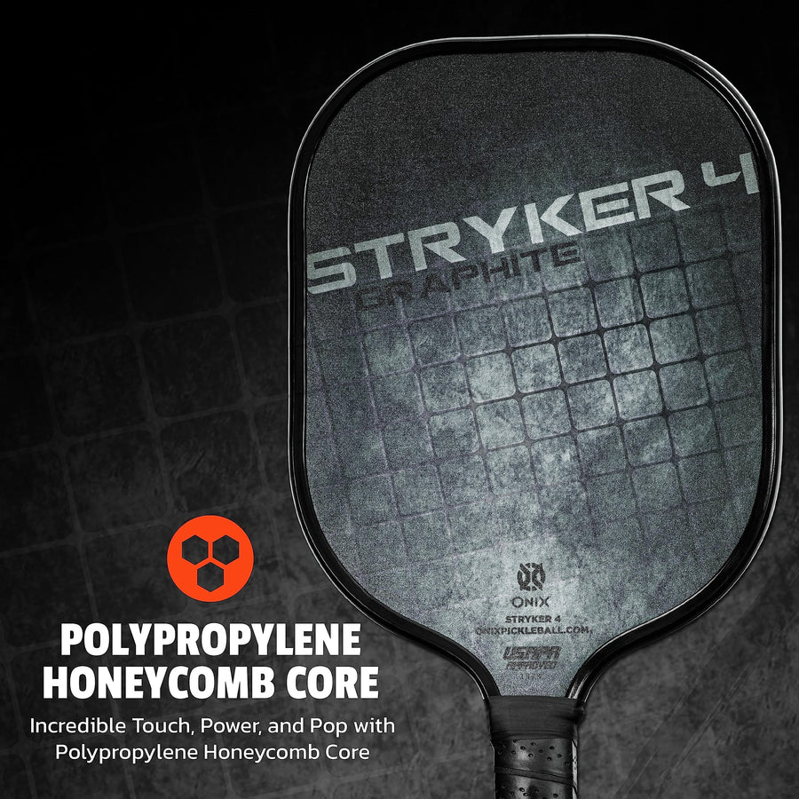 Graphite Onix Stryker Pickleball Paddle Features Oversized, Nomex, Paper Honeycomb Core, and Graphite Face