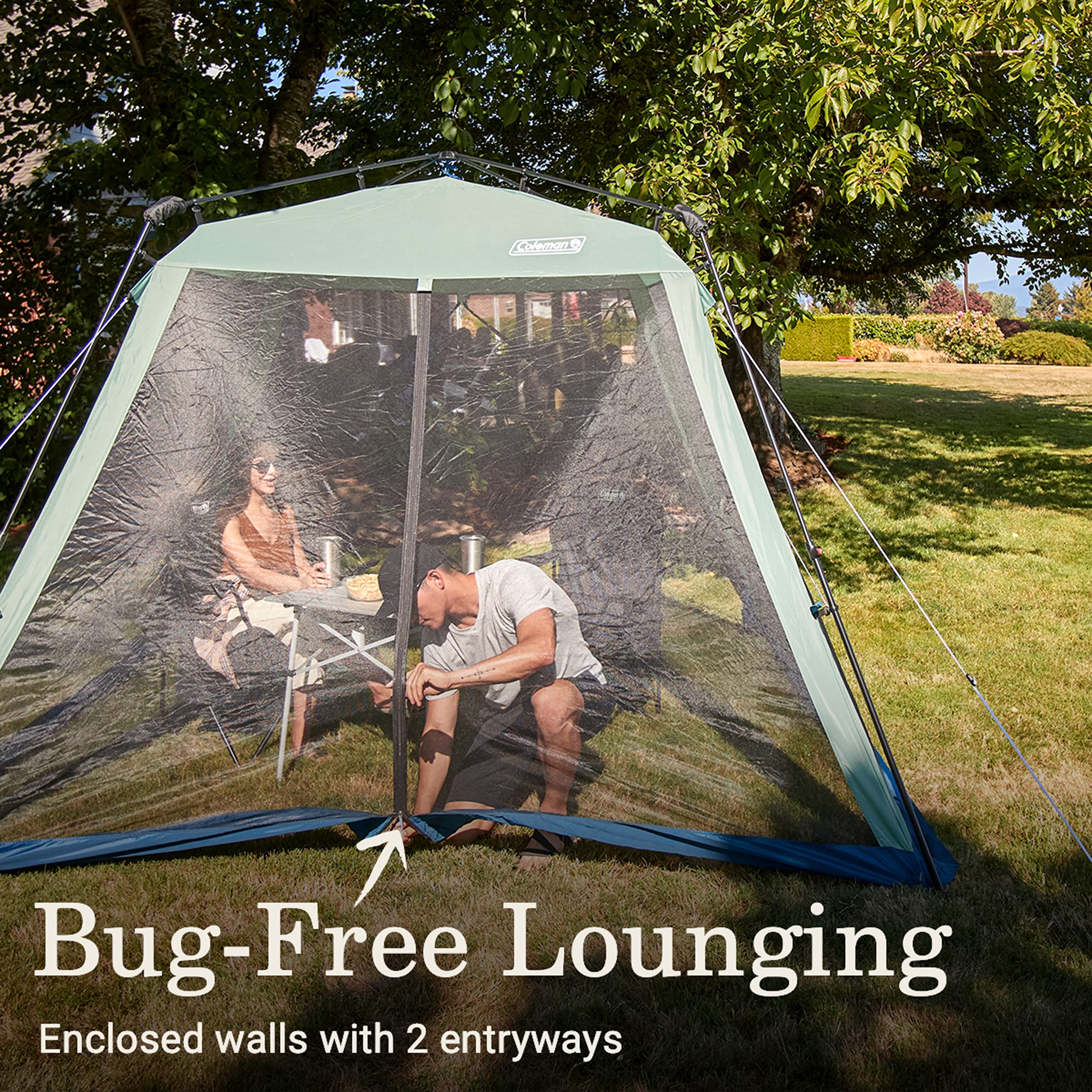Coleman Portable Skylodge Screenhouse with 1-Minute Setup, Screened Gazebo for Bug-Free Lounging, Outdoor Sun Shade for Picnic, Events, Parties, Camping, & More