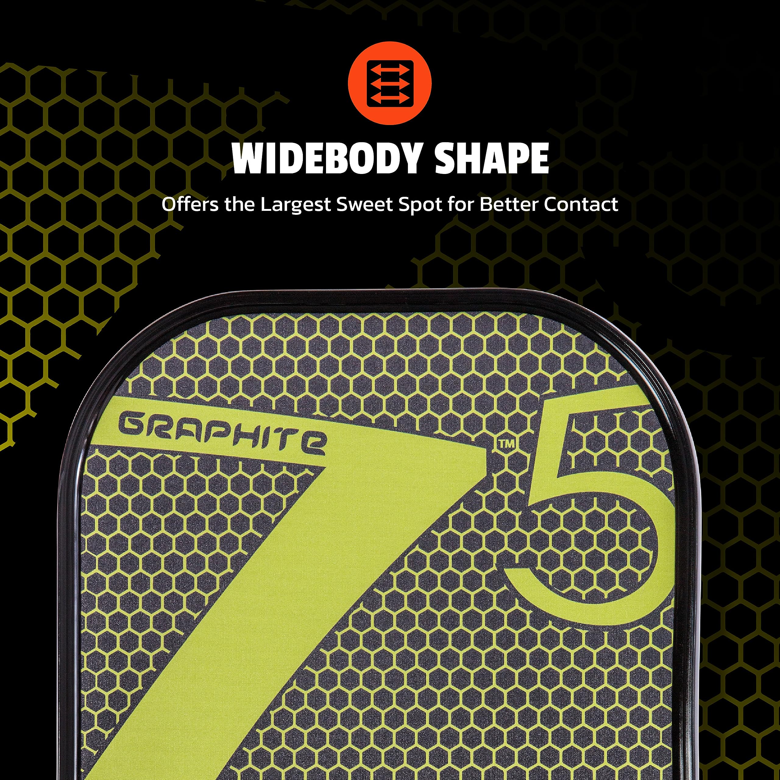 Graphite ONIX Z5 Pickleball Paddle (Graphite Carbon Fiber Face with Rough Texture Surface, Cushion Comfort Grip and Nomex Honeycomb Core for Touch, Control, and Power),Yellow