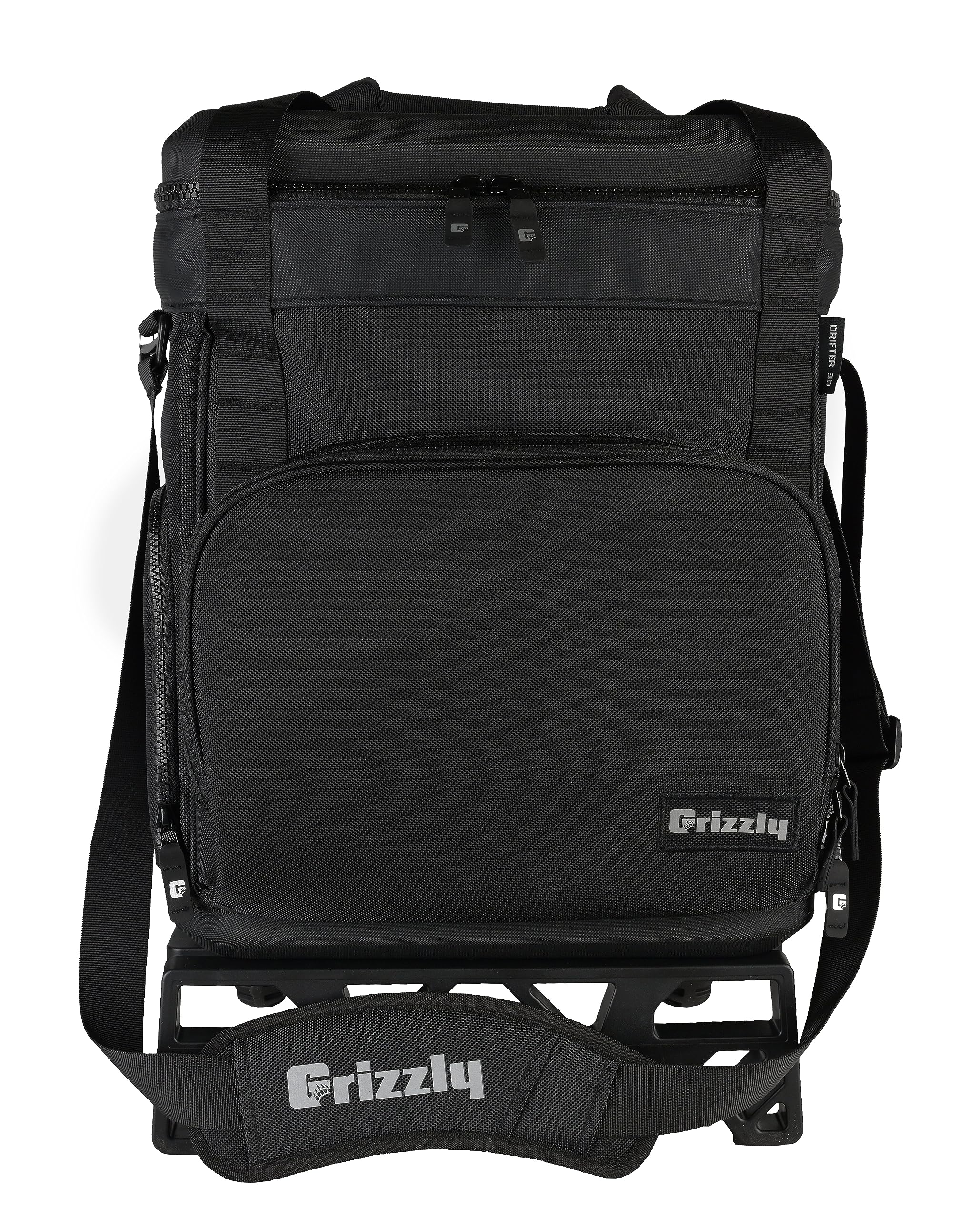 30 Wheeled Grizzly Drifter Soft Sided Cooler | 30 qt Cooler Bag | Ice Chest for Beach Boat Camping Car Fishing Golf Hiking Hunting Lunch | Lightweight Wheeled Portable Insulated Water | Blackout