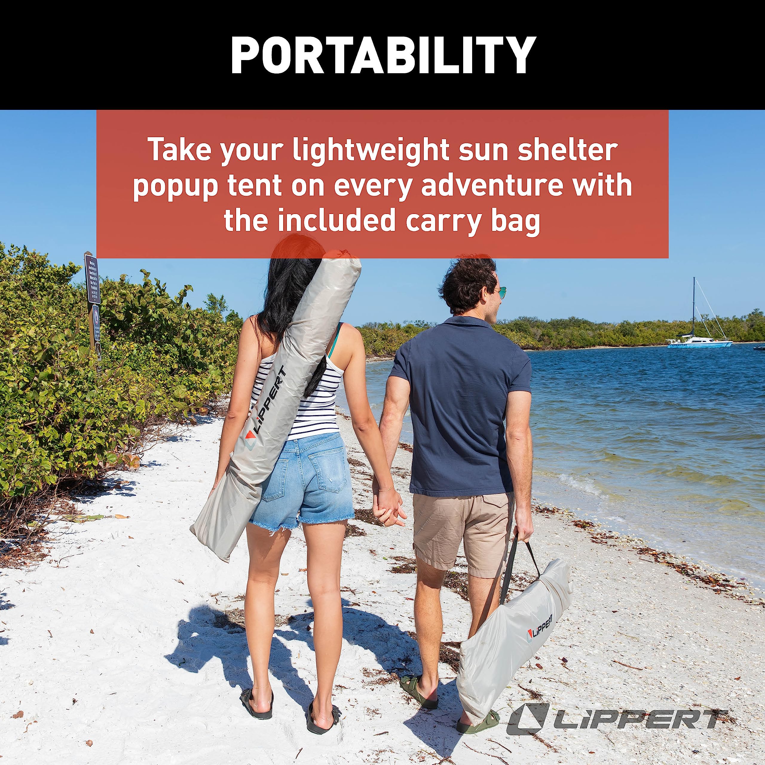 Popup Lippert Picnic Sun Shelter for Camping, Beach Trips and Outdoor Concerts - Tent