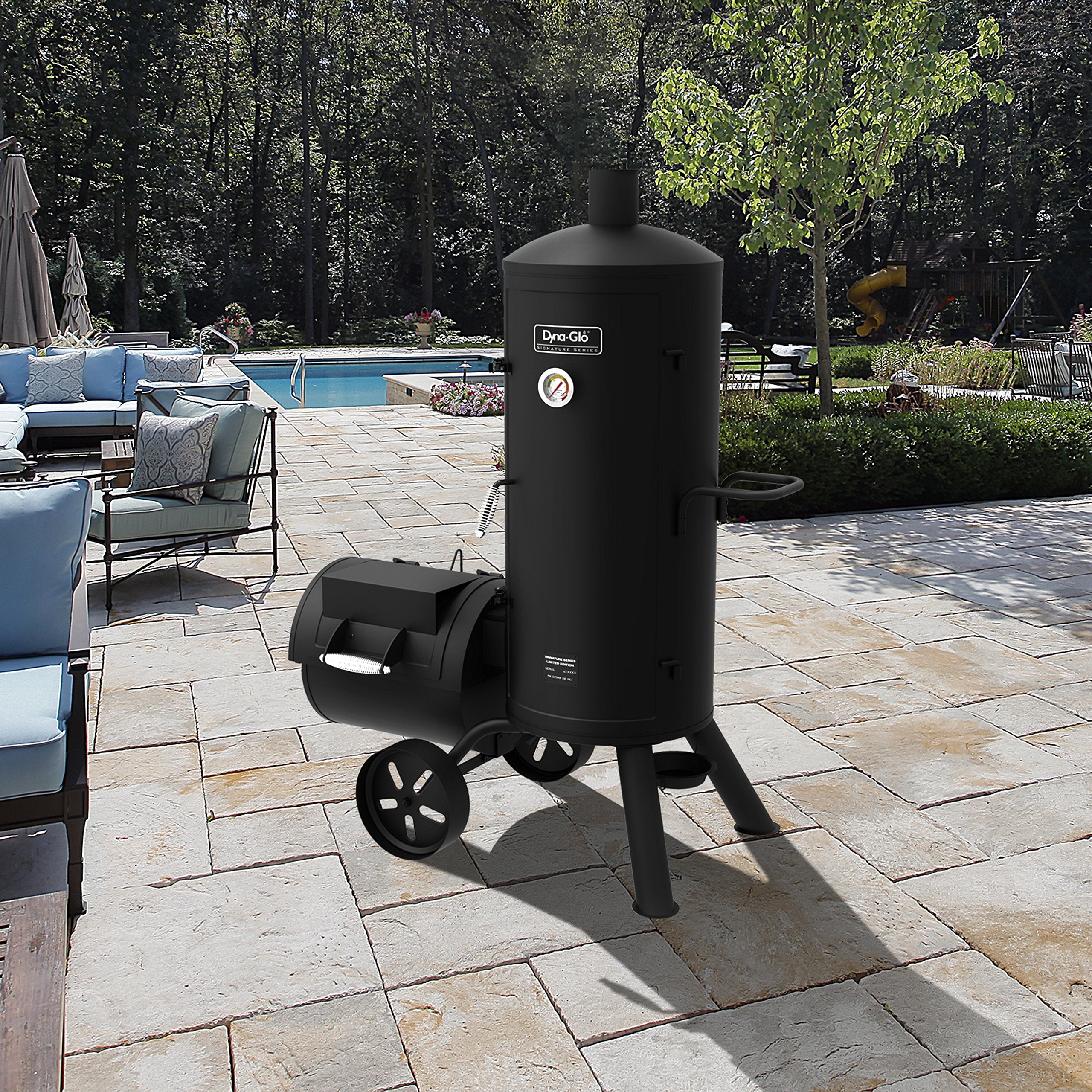 Dyna-Glo Heavy-Duty Vertical Offset Charcoal Smoker & Grill DGSS1382VCS-D Signature Series
