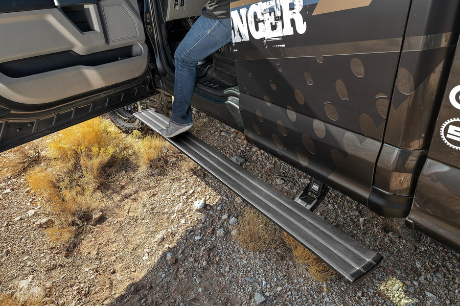 AMP Research RealTruck PowerStep Smart Series Plug-N-Play Power Running Boards with LED Step Lights for 2013-2017 RAM 1500/2500/3500 All Cabs - Electric Powerstep & Retractable Truck Steps