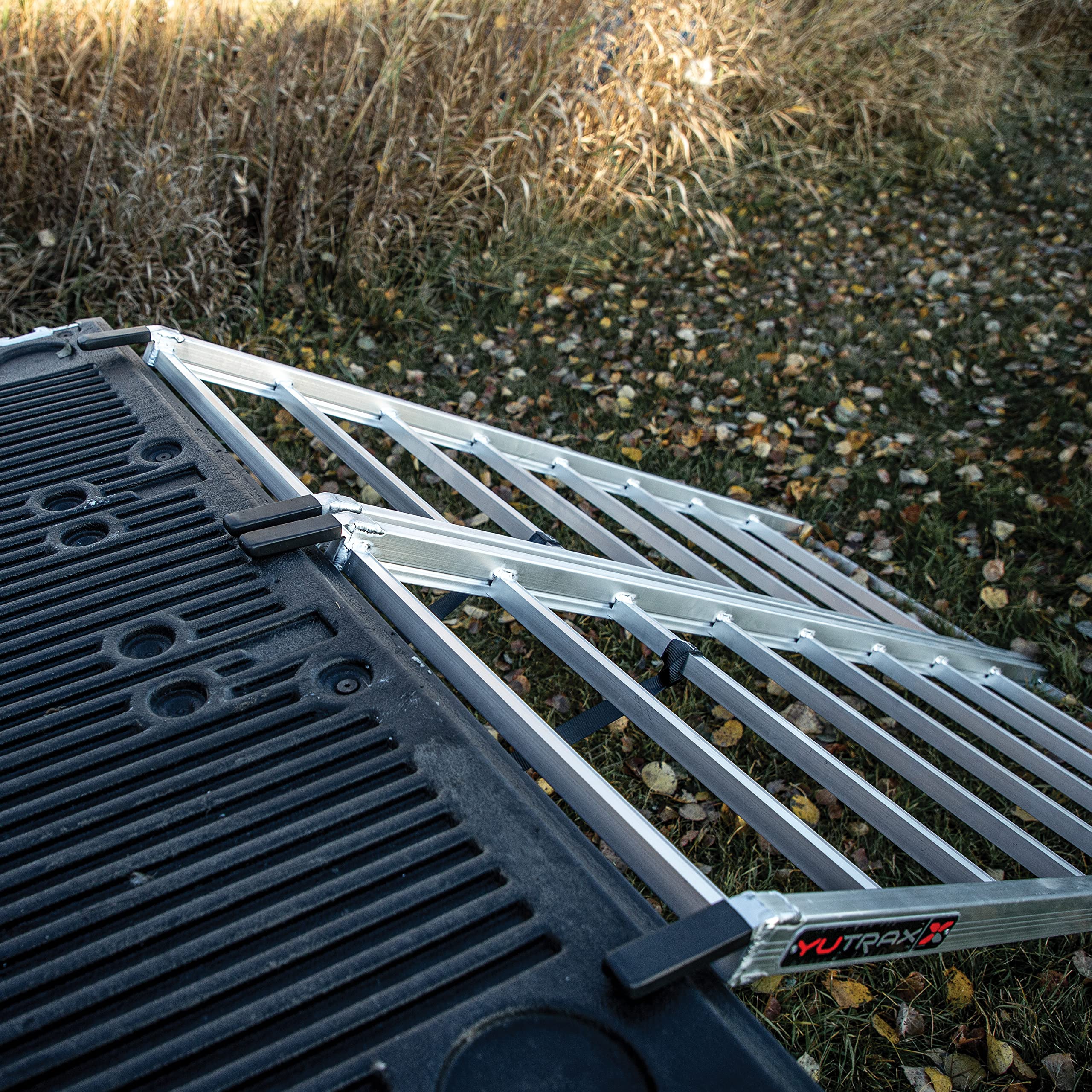 Bi-Fold Yutrax 70-inch Aluminum Truck, UTV/ATV Loading Ramp - 1250lb Capacity