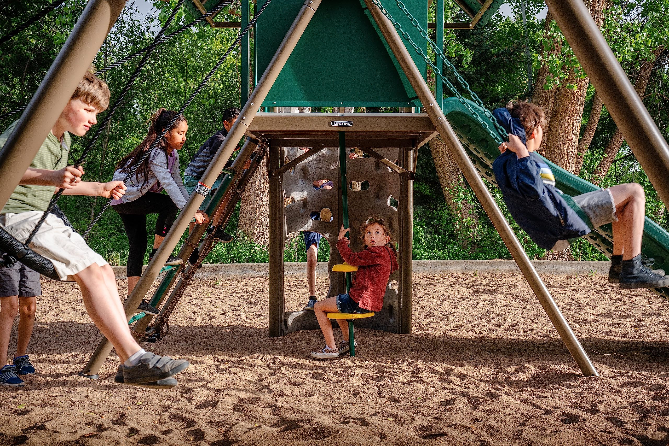 Big Stuff Lifetime Two-Slide Swing Set Playset