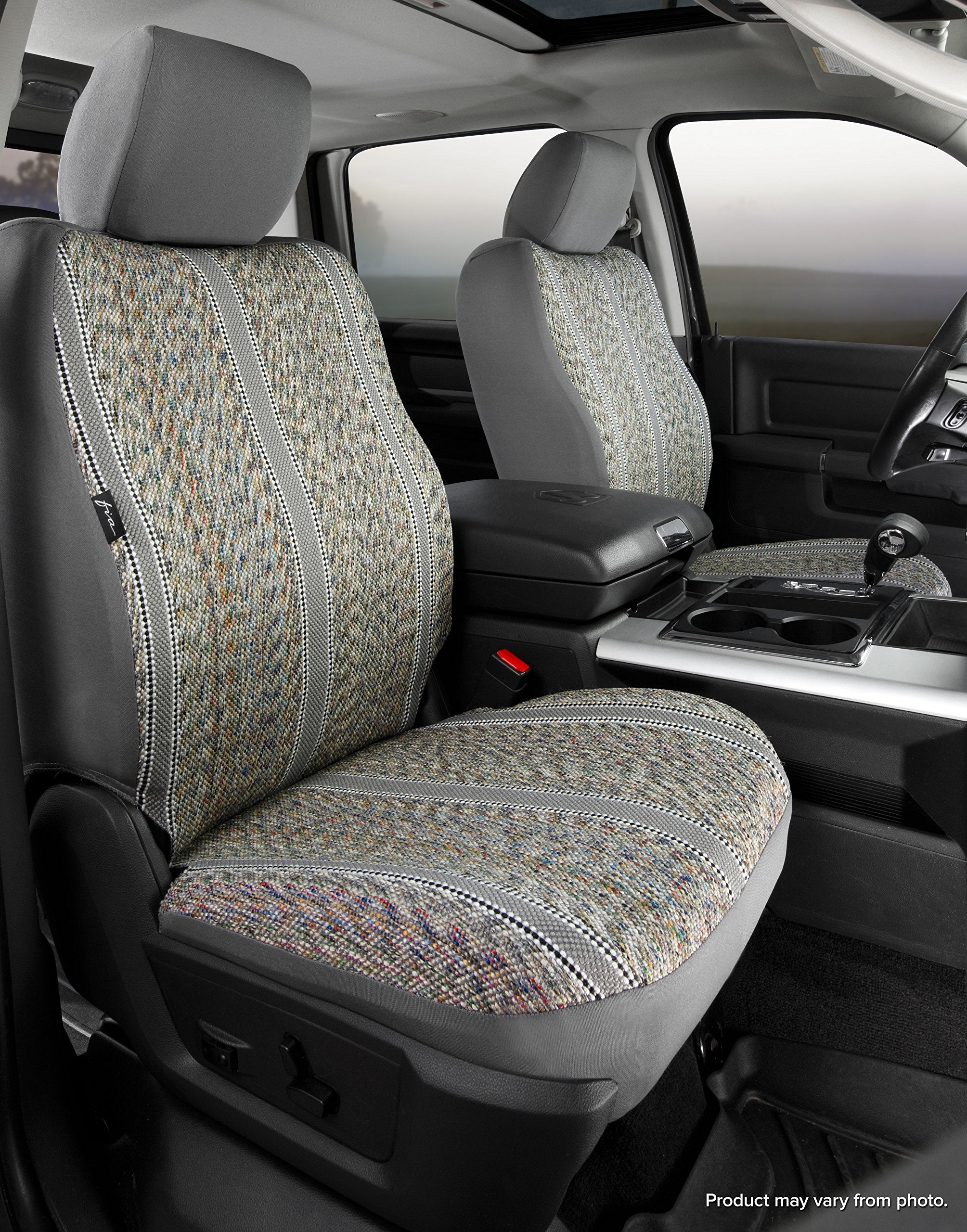 Fia Gray TR47-74 Custom Fit Front Seat Cover Bucket Seats - Saddle Blanket, (Gray)