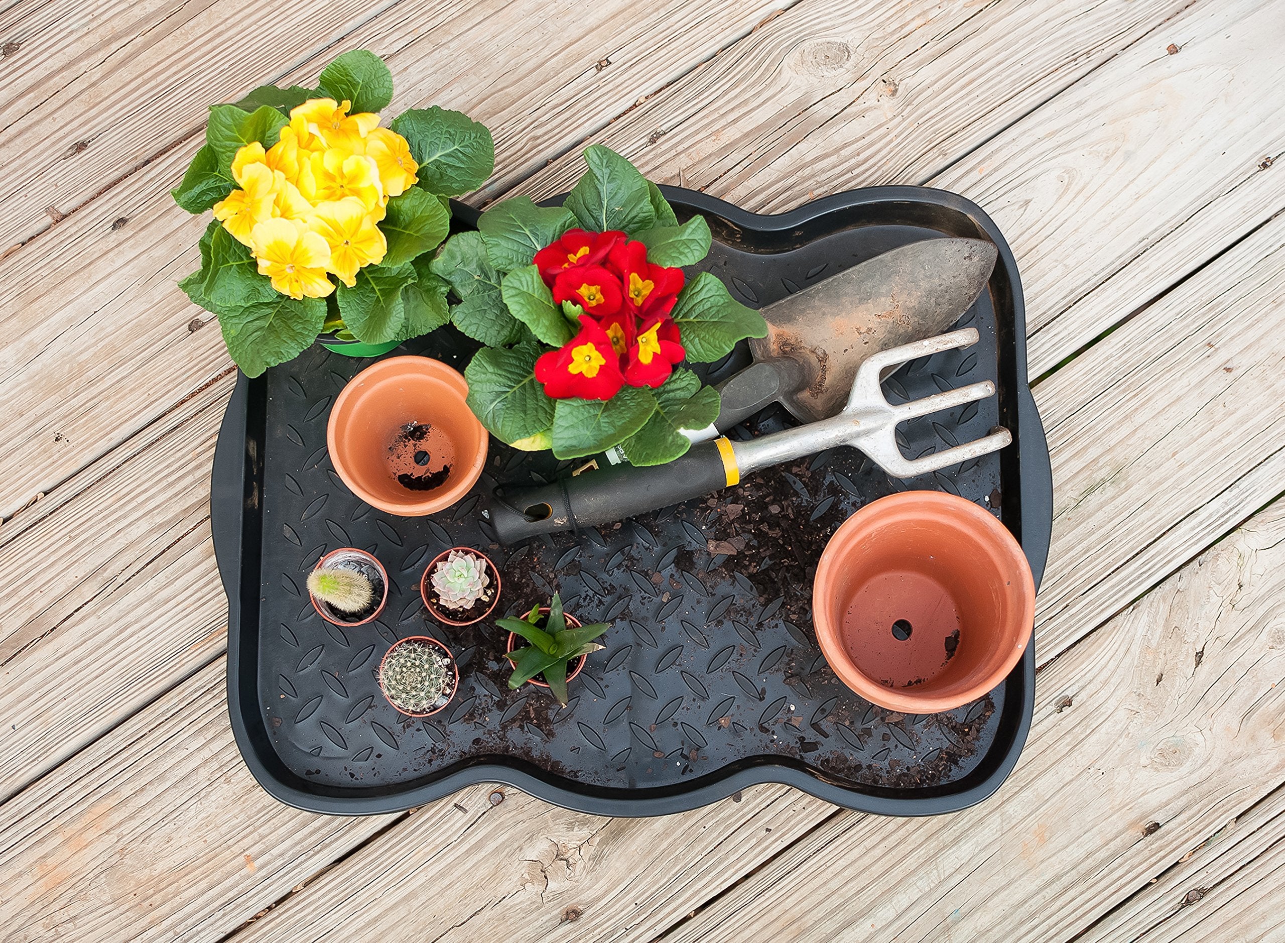 Camco Shoe Tray Multi-Purpose with Anti-Slip Pattern – Perfect for Holding Work Boots, Tools and Pet Accessories; Protects Your Floor from Messes; Also Great for Gardening and Outdoors! Small (42894)