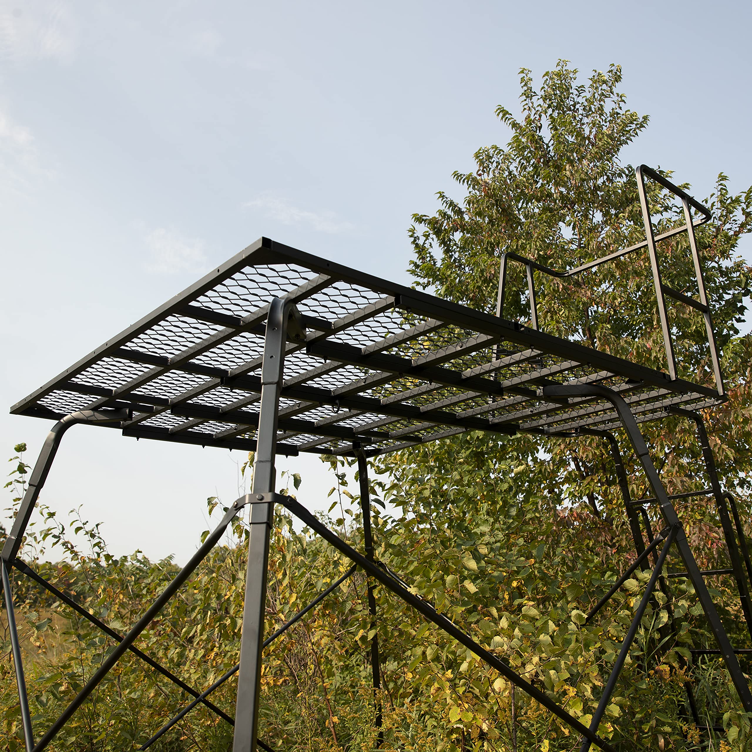 CAGE™ 8' Tower Permanent Hub Blinds, Hunting Tower, 66" x 66" Platform, 800 lb. Capacity, Easy To Assemble, Heavy-Duty Steel Mesh, 66" x 66". CTR3008