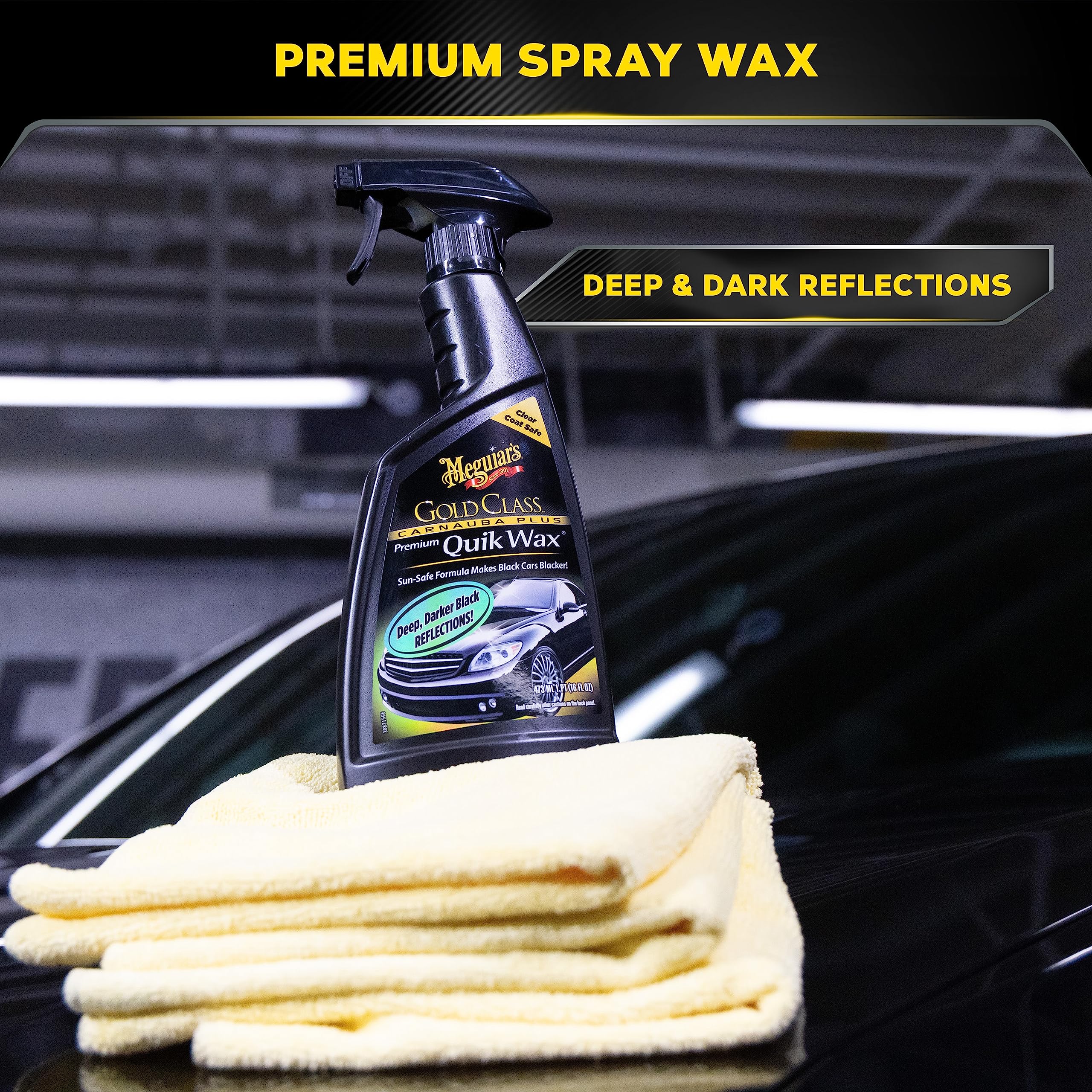 Meguiar's Gold Class Carnauba Quik Wax, Clear Coat Safe Special Blend for Richness and Shine, Spray That Leaves Lasting Results Without Residue, 16 Oz