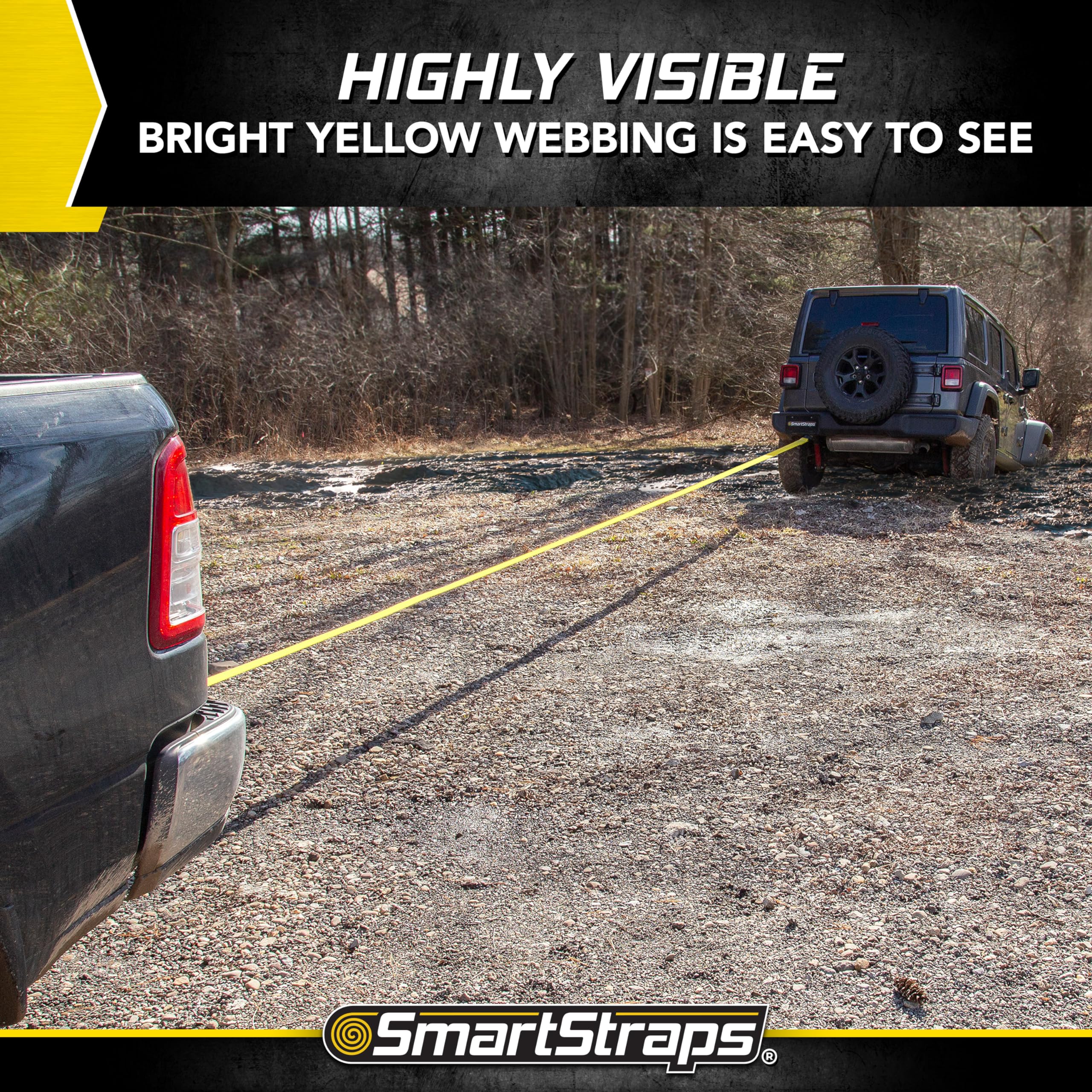 Recovery Strap SMARTSTRAPS - 3x30 YW Strap w Loop End 30,000lb
