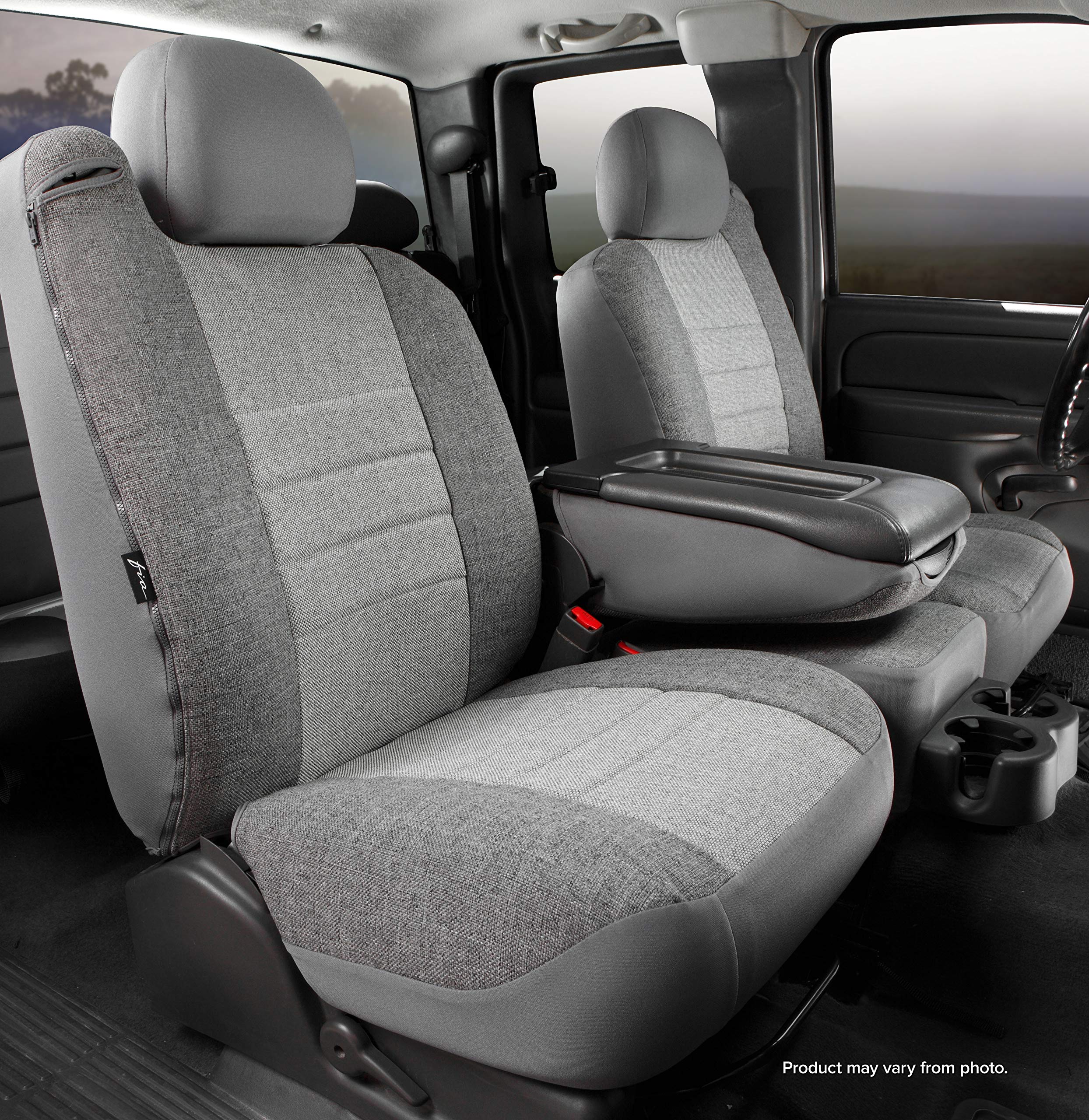 Custom Fit FIA OE38-16 Gray Front Seat Cover Split Seat 40/20/40 - Tweed, (Gray)
