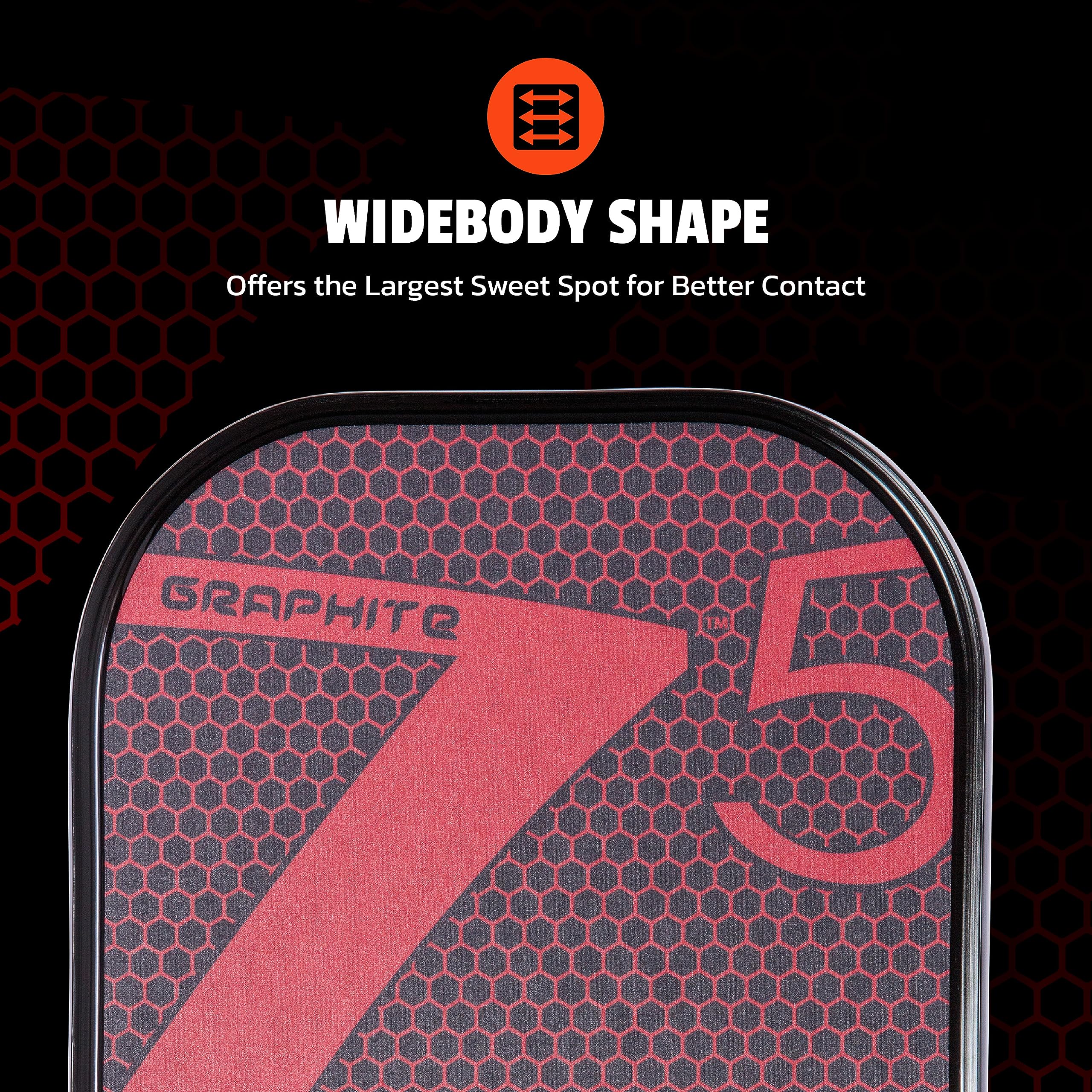 Graphite ONIX Z5 Pickleball Paddle (Graphite Carbon Fiber Face with Rough Texture Surface, Cushion Comfort Grip and Nomex Honeycomb Core for Touch, Control, and Power), Red