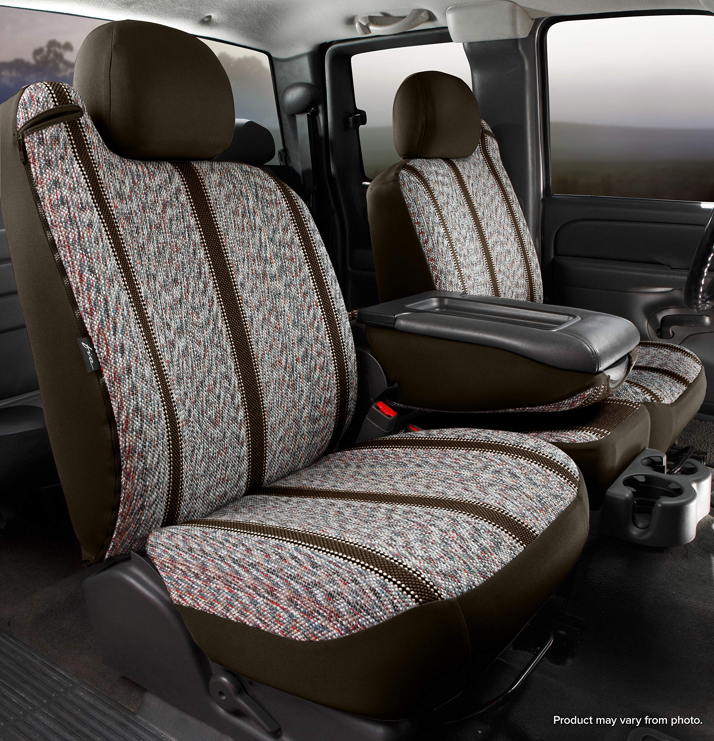 Brown Fia TR49-5 Custom Fit Front Seat Cover Split Seat 40/20/40 - Saddle Blanket
