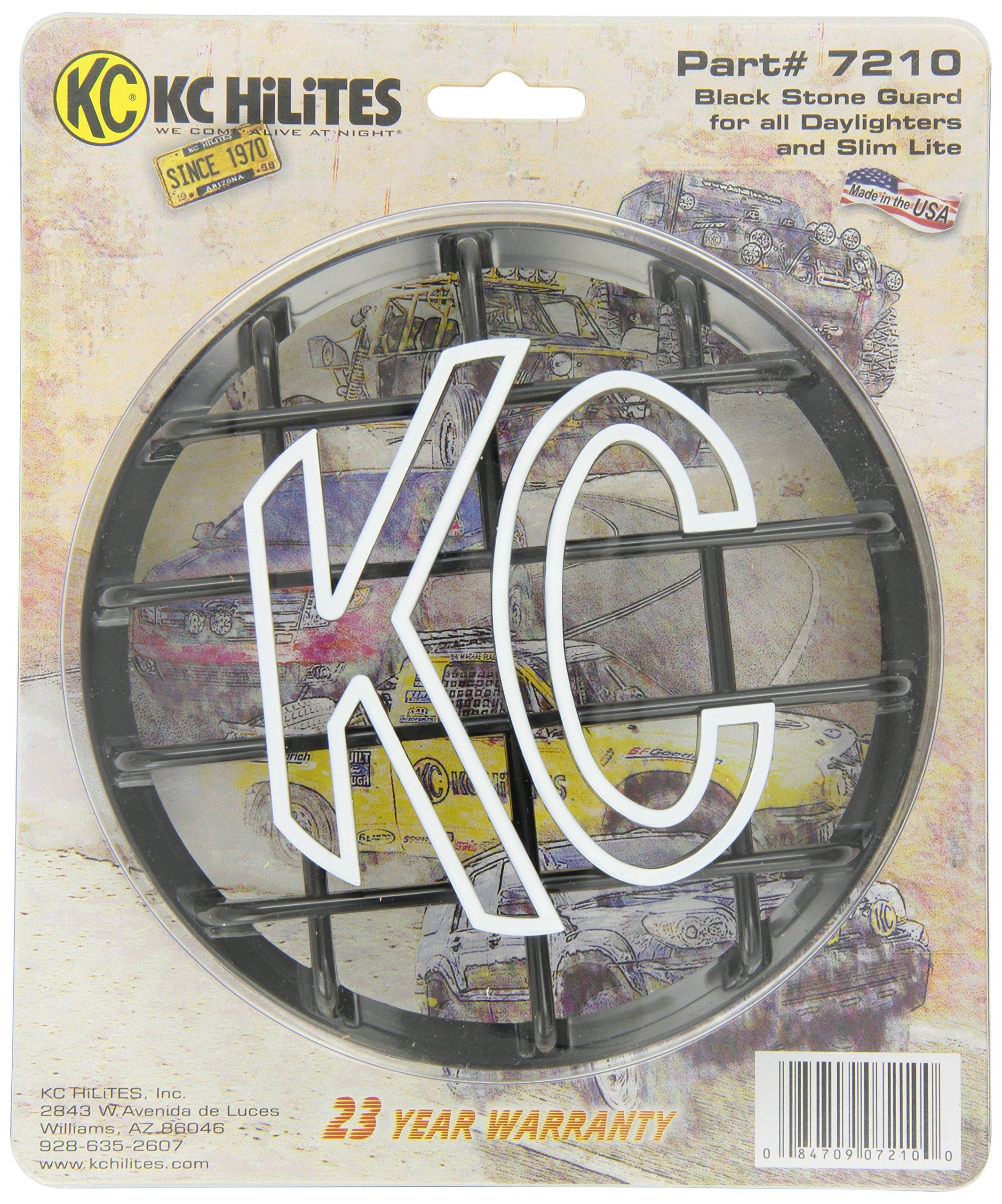 6" KC HiLiTES Black ABS Stone Guard - Single Guard 7210