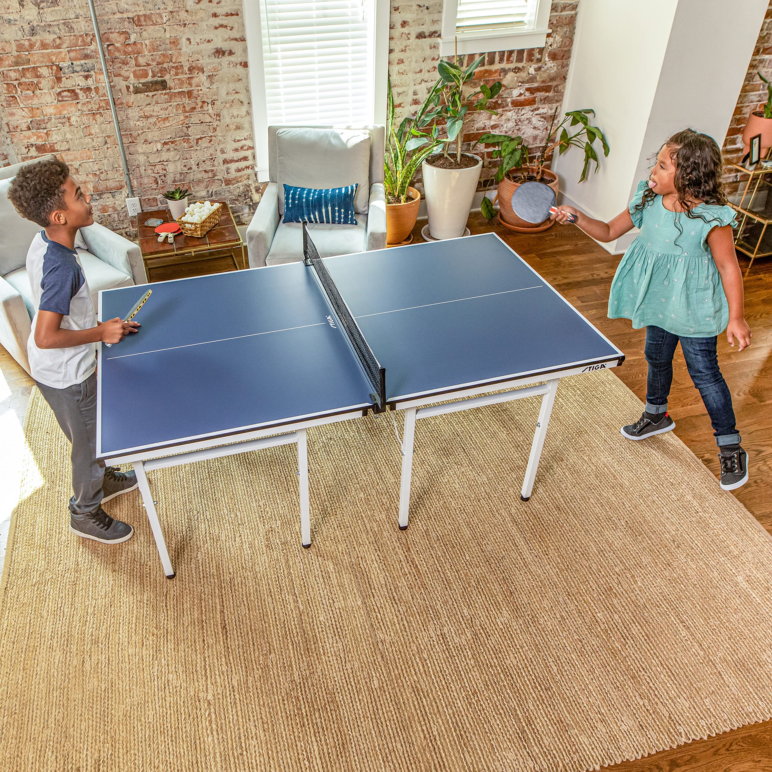 Mid-Size Portable STIGA Space Saver Table Tennis Table - Compact Storage Fits in Most Closets – Includes Ping-Pong Net & Post - No Assembly Required