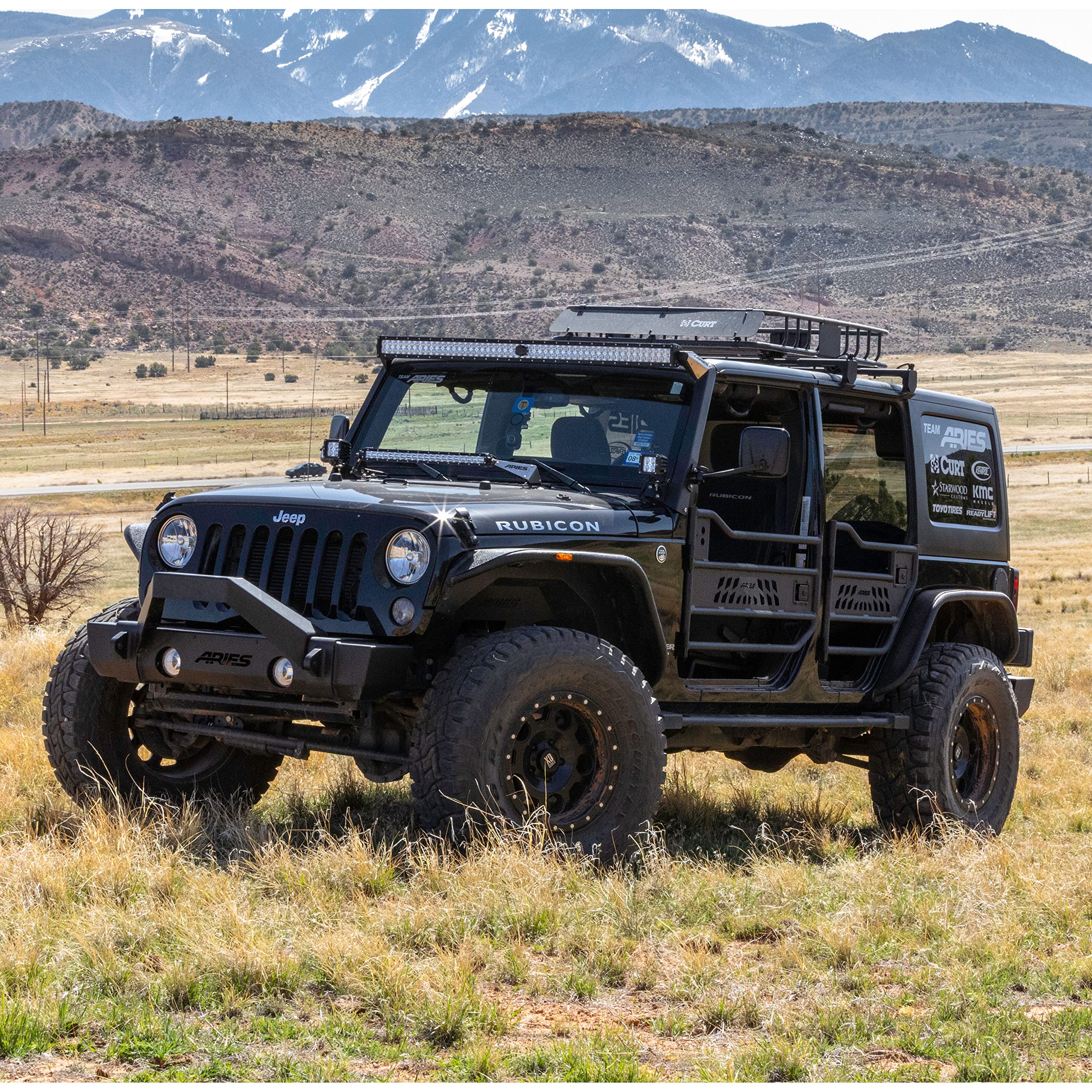 CURT Black Steel Quick-Release Roof Rack Crossbars, Fits Select Jeep Wrangler JK 18119
