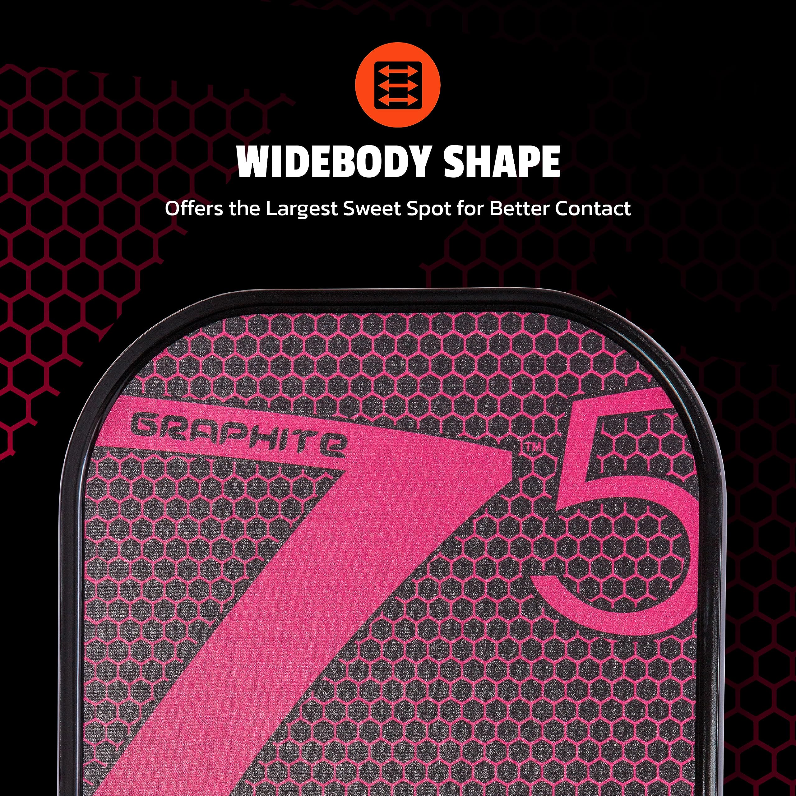 Graphite ONIX Z5 Pickleball Paddle (Graphite Carbon Fiber Face with Rough Texture Surface, Cushion Comfort Grip and Nomex Honeycomb Core for Touch, Control, and Power), Pink