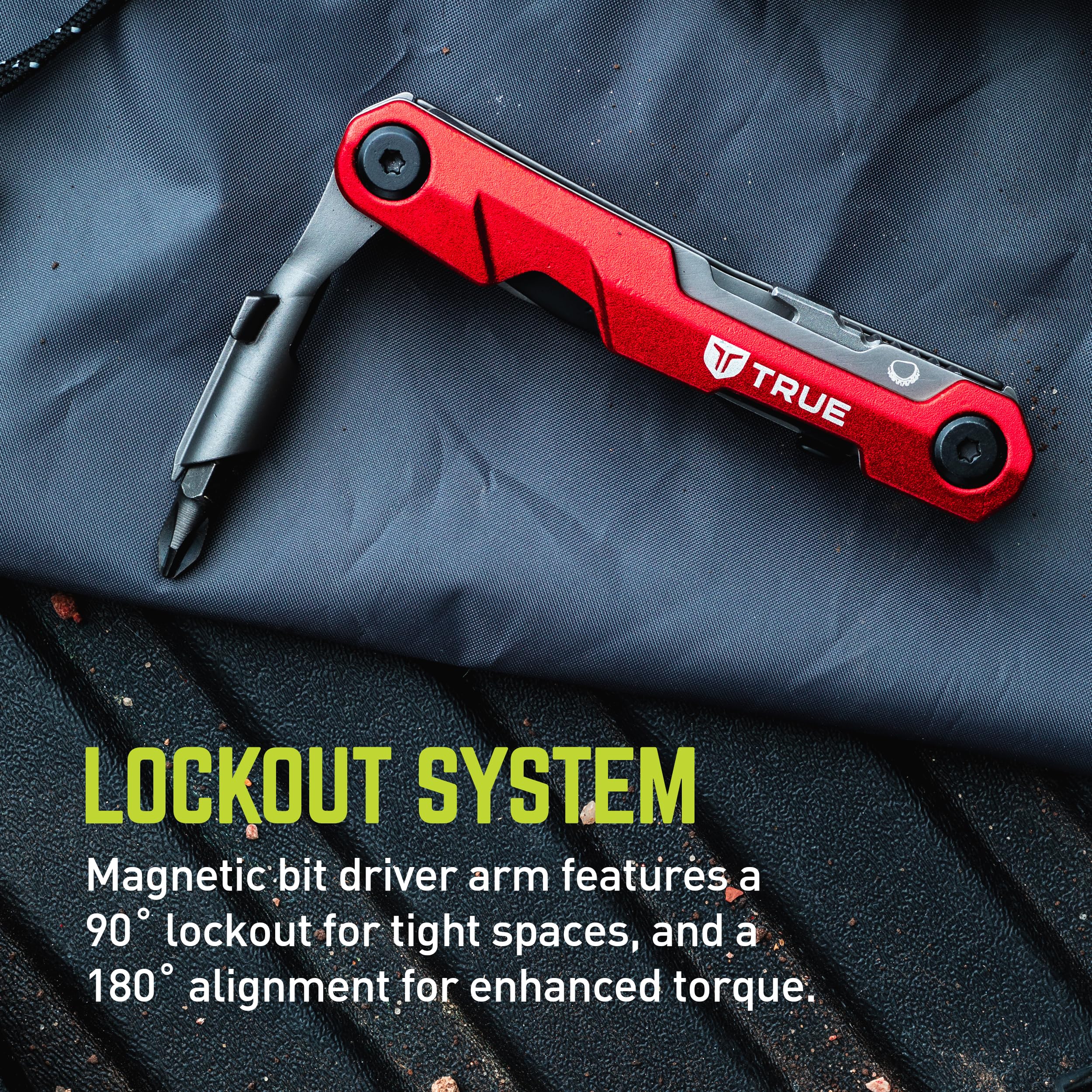 Titanium Block Multitool TRUE | 5-in-1 Compact Multitool with a Locking Driver, Folding Tanto Blade, Bottle Opener, Flat Edge Scraper and Pocket Clip