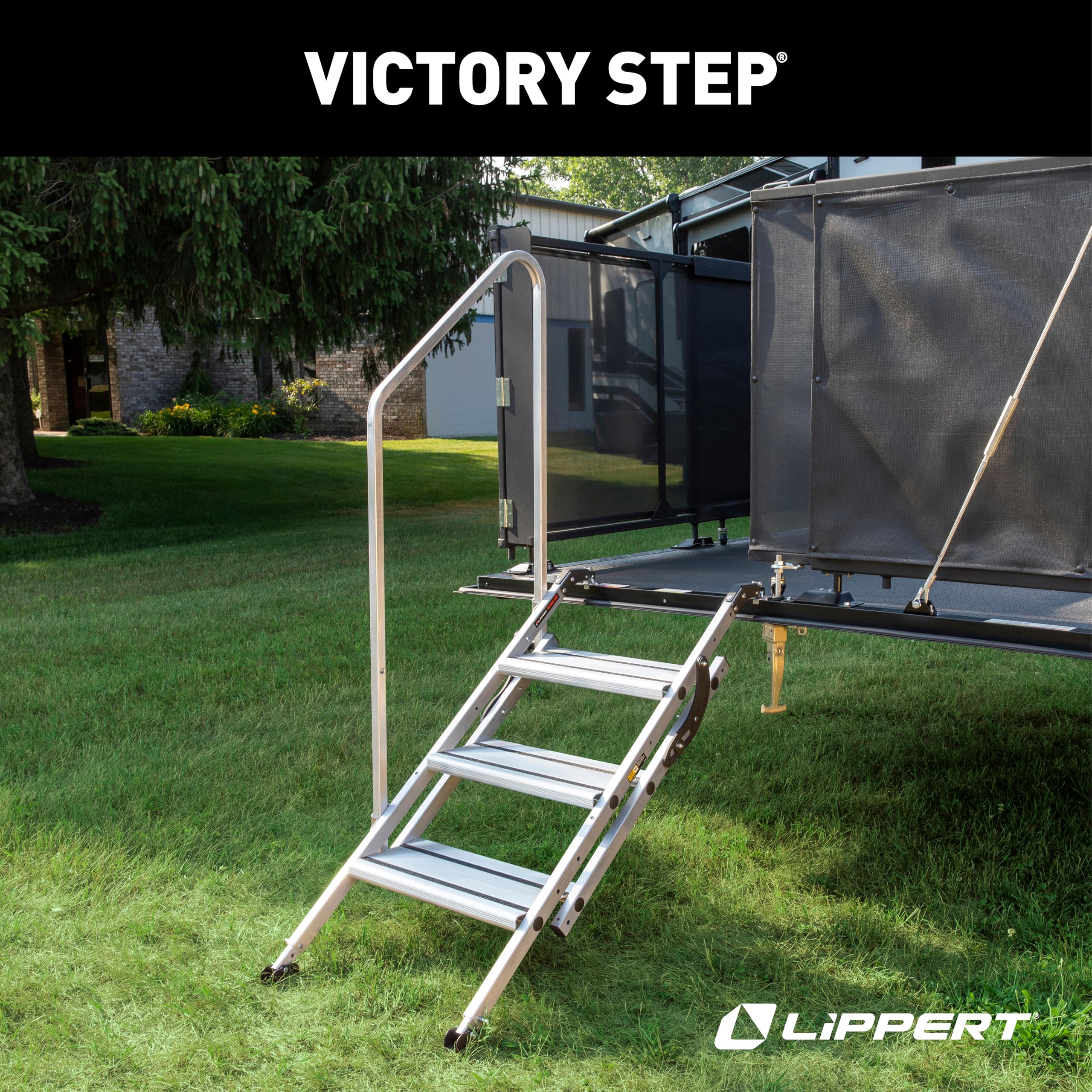 Garage Storage Brackets Lippert Victory Step for Toy Haulers, Low Profile, Simple Design, Easy Installation - 2023024503